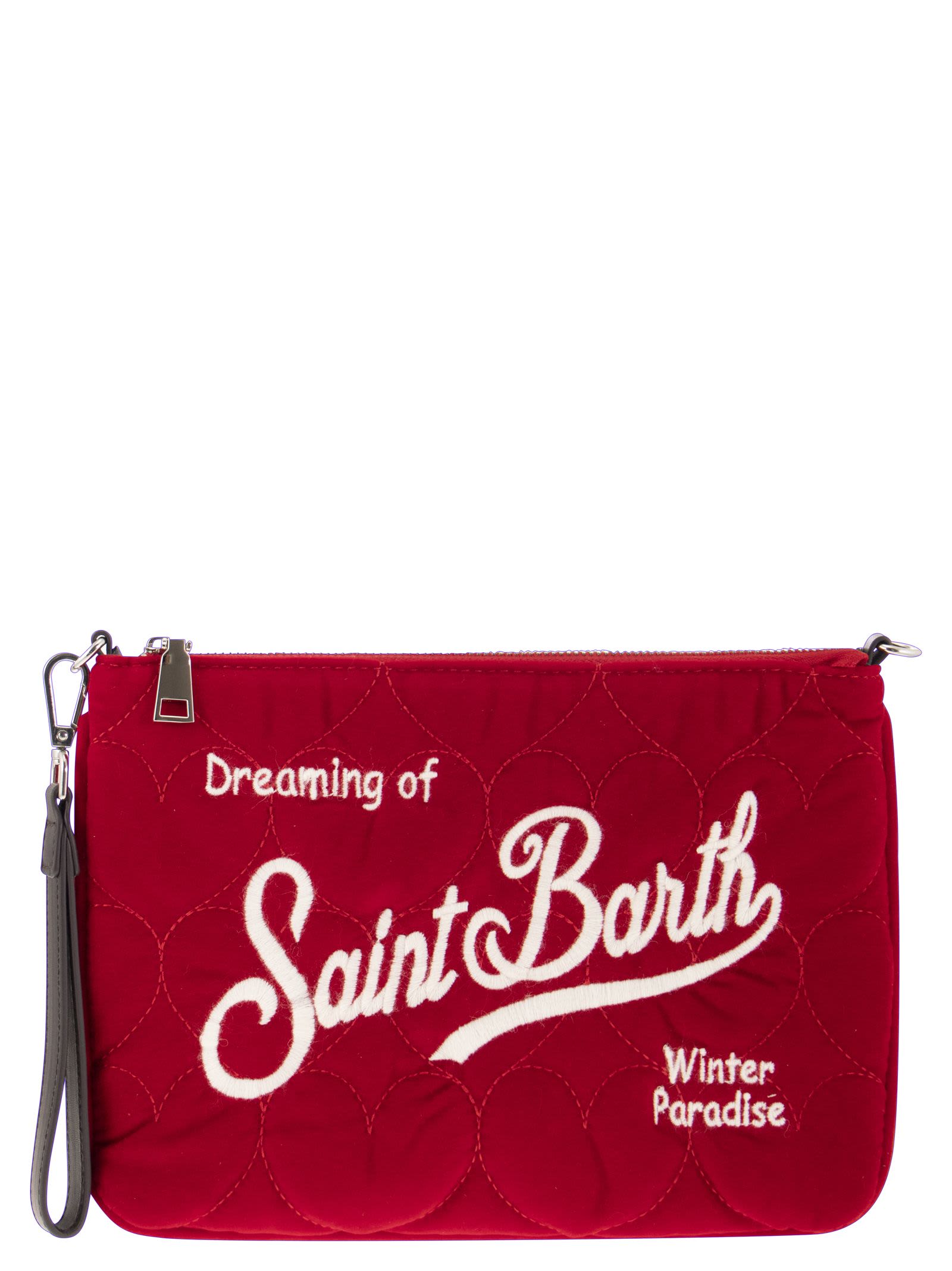 Shop Mc2 Saint Barth Pochette Bag With Shoulder Strap In Red