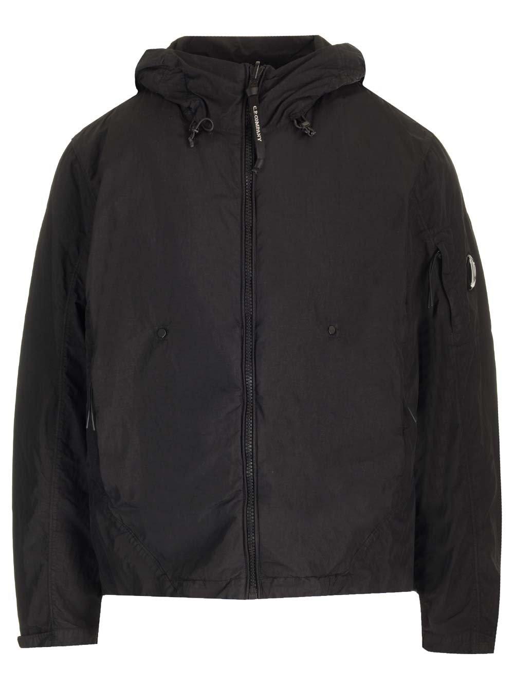 Shop C.p. Company Reversible Hooded Jacket In Black