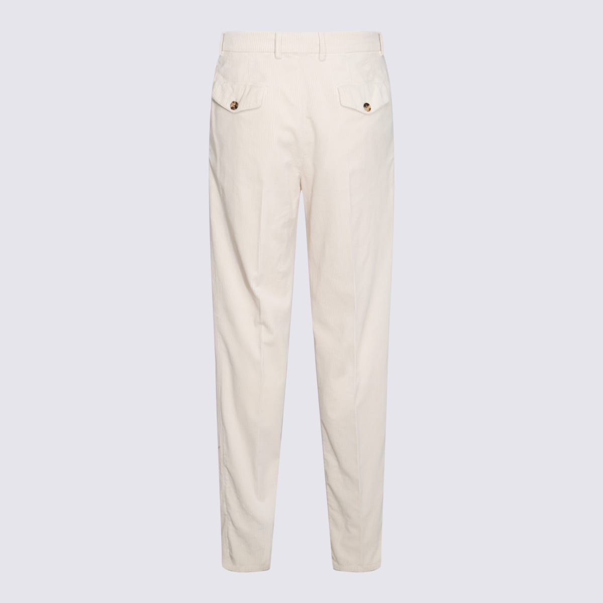 Shop Brunello Cucinelli White Cotton Pants In Sand