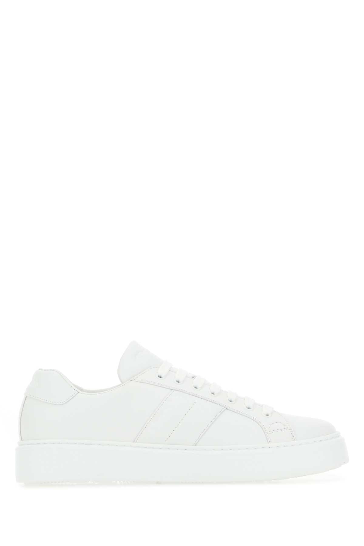 White Leather Mach 3 Sneakers