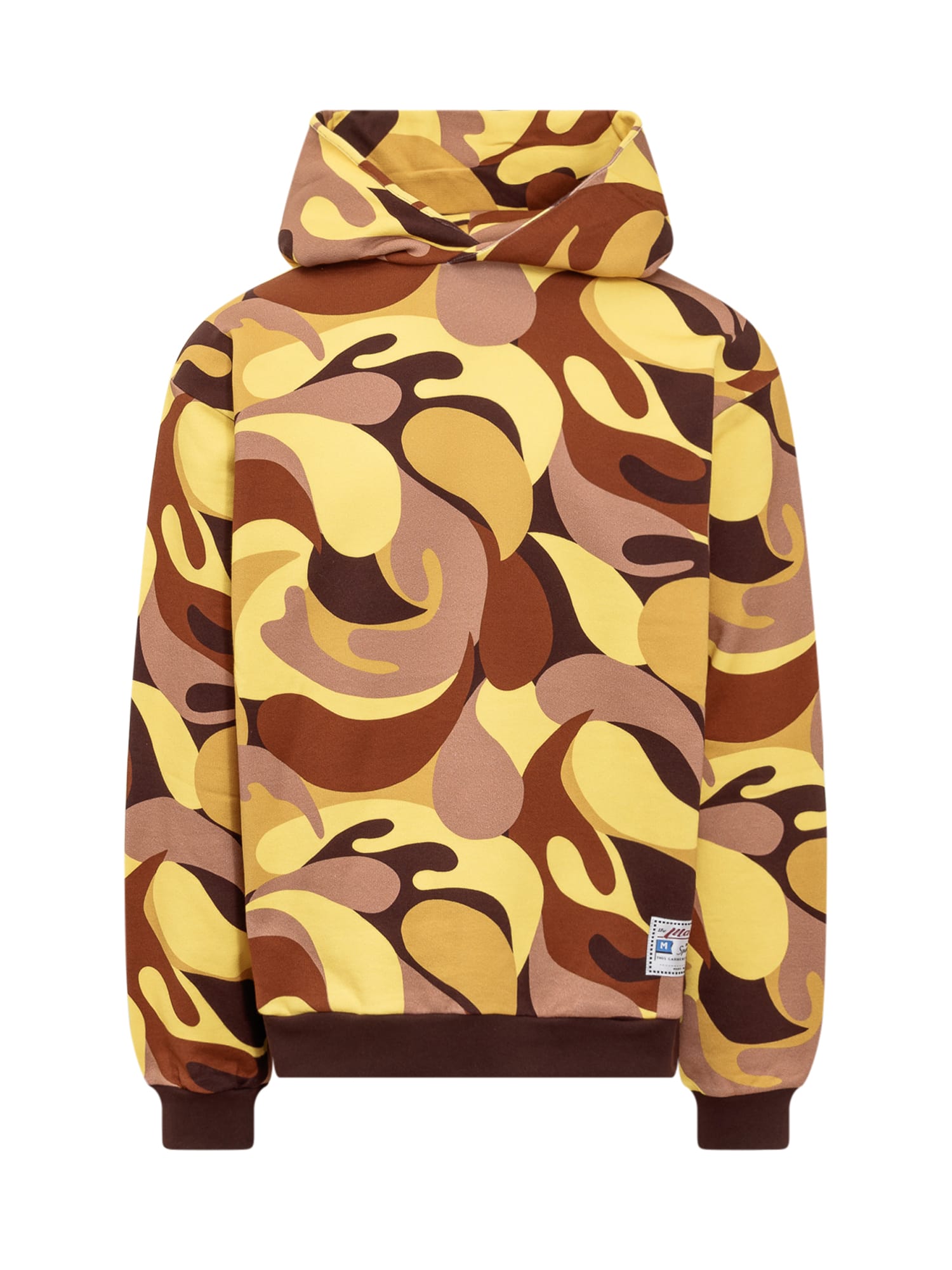 Marni Abstract Camouflage-print Hoodie In Giallo/paglia