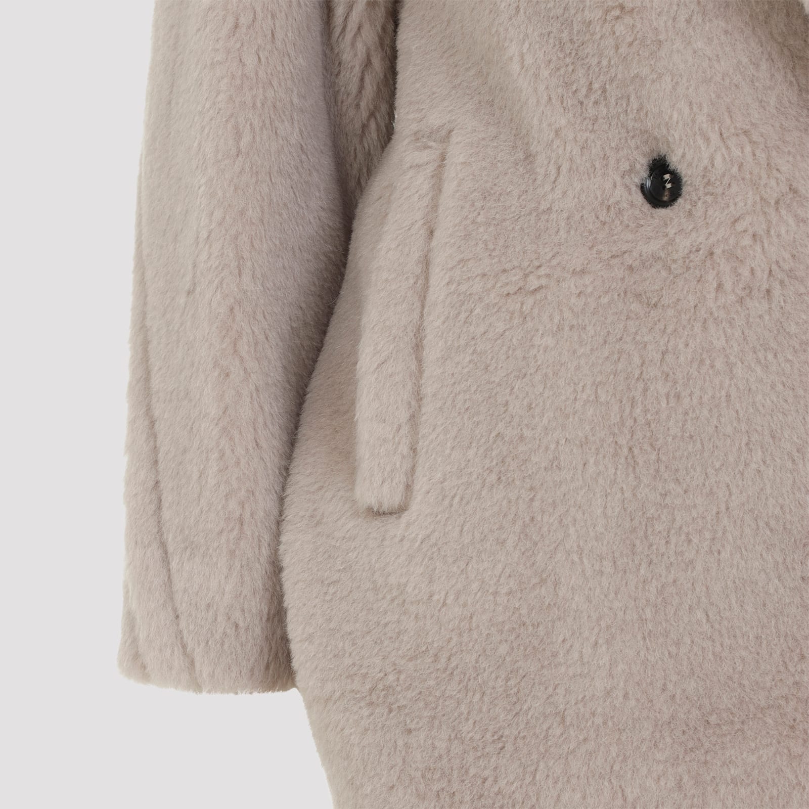 Max Mara Olga Teddy Beige Alpaca Coat In Neutral