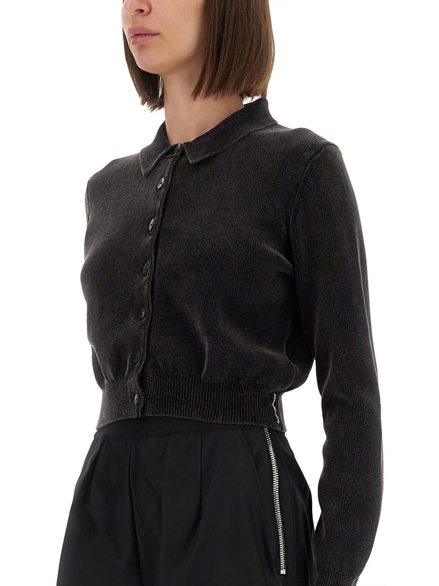 Alexander Wang Cardigan With Collar In Gray