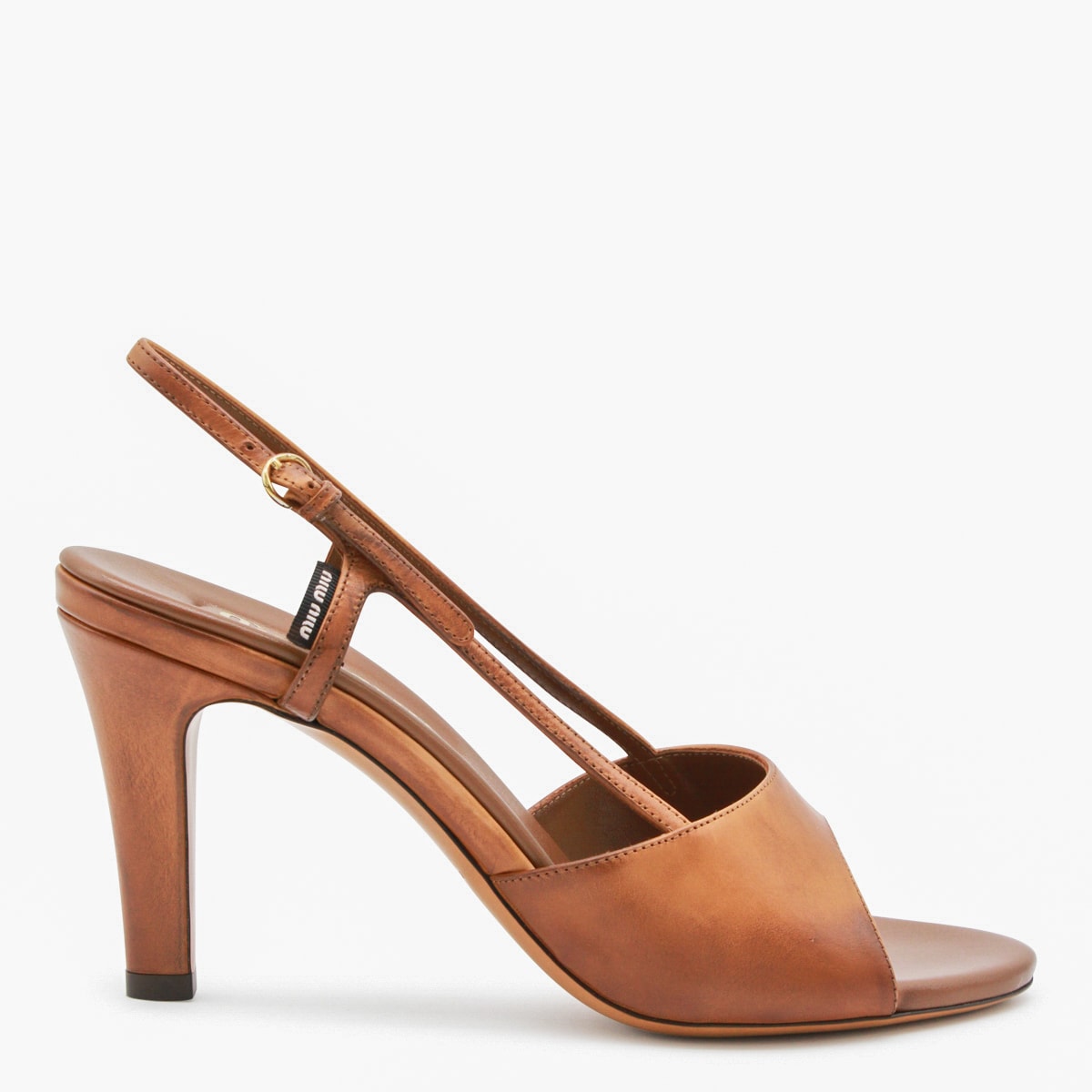 Miu Miu Brown Leather Sandals In Brown