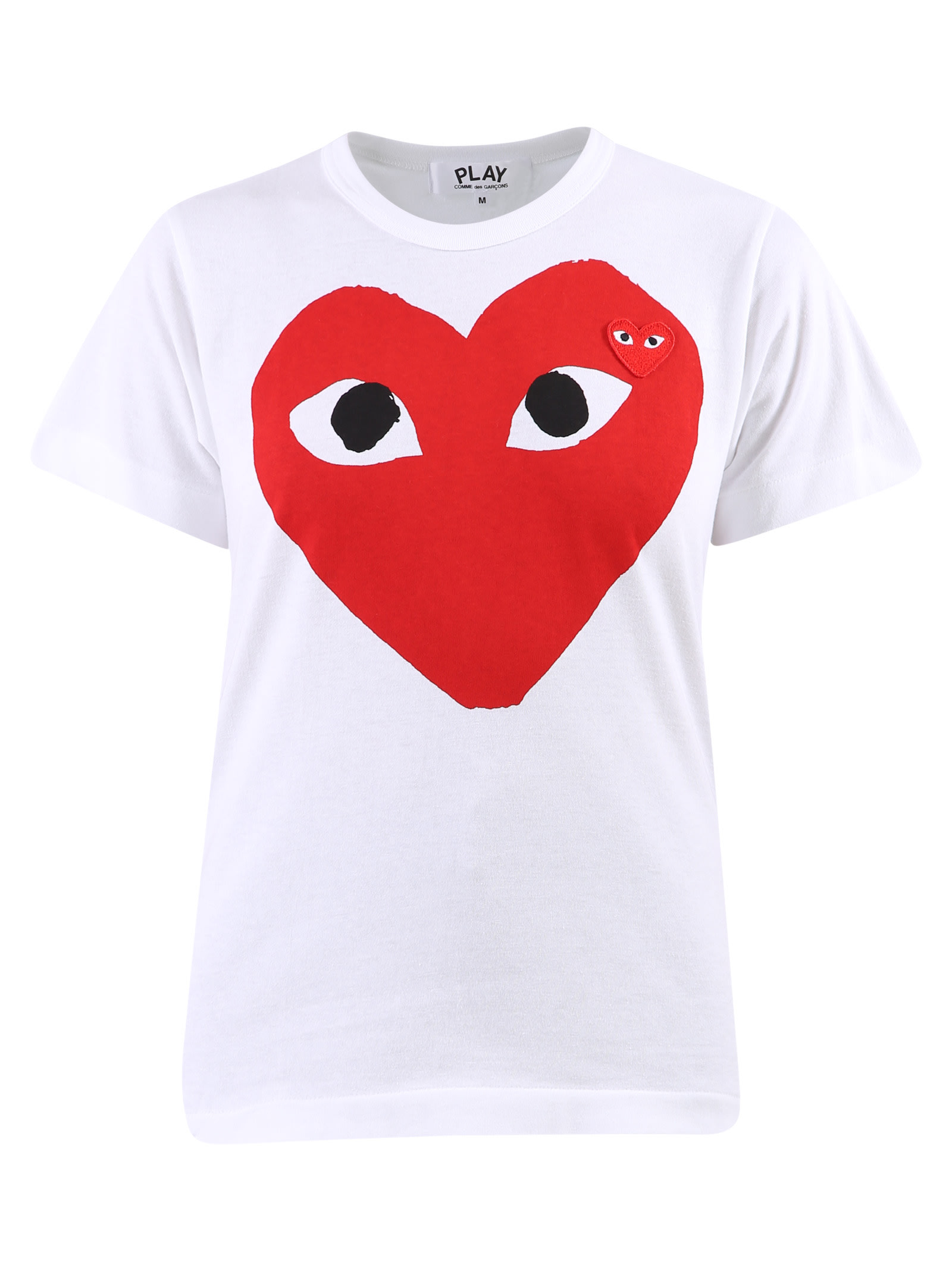 Shop Comme Des Garçons Play Printed T-shirt In White/red