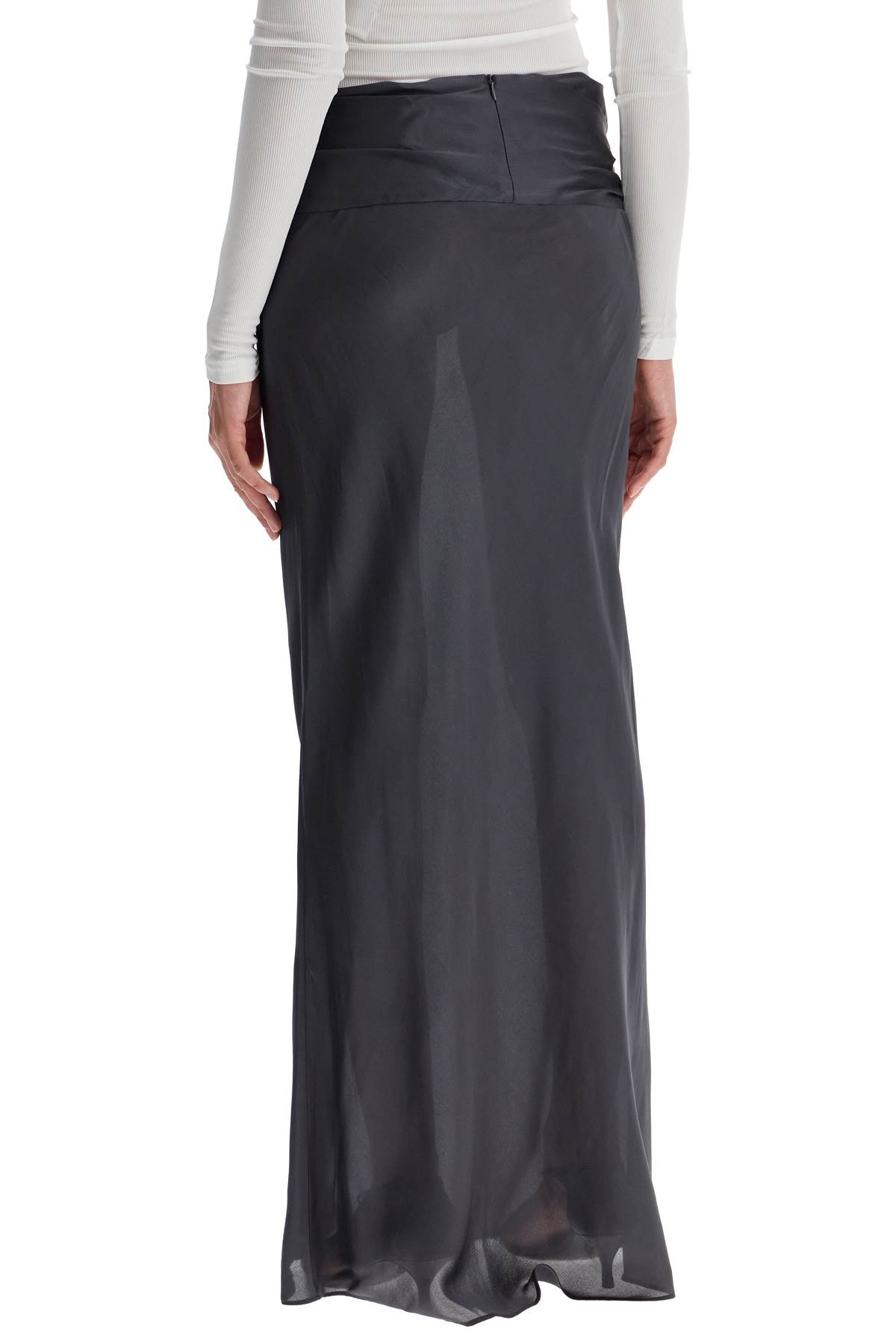 Shop Christopher Esber Maxi Skirt With Knotted Detail In Carbon Grey (grey)