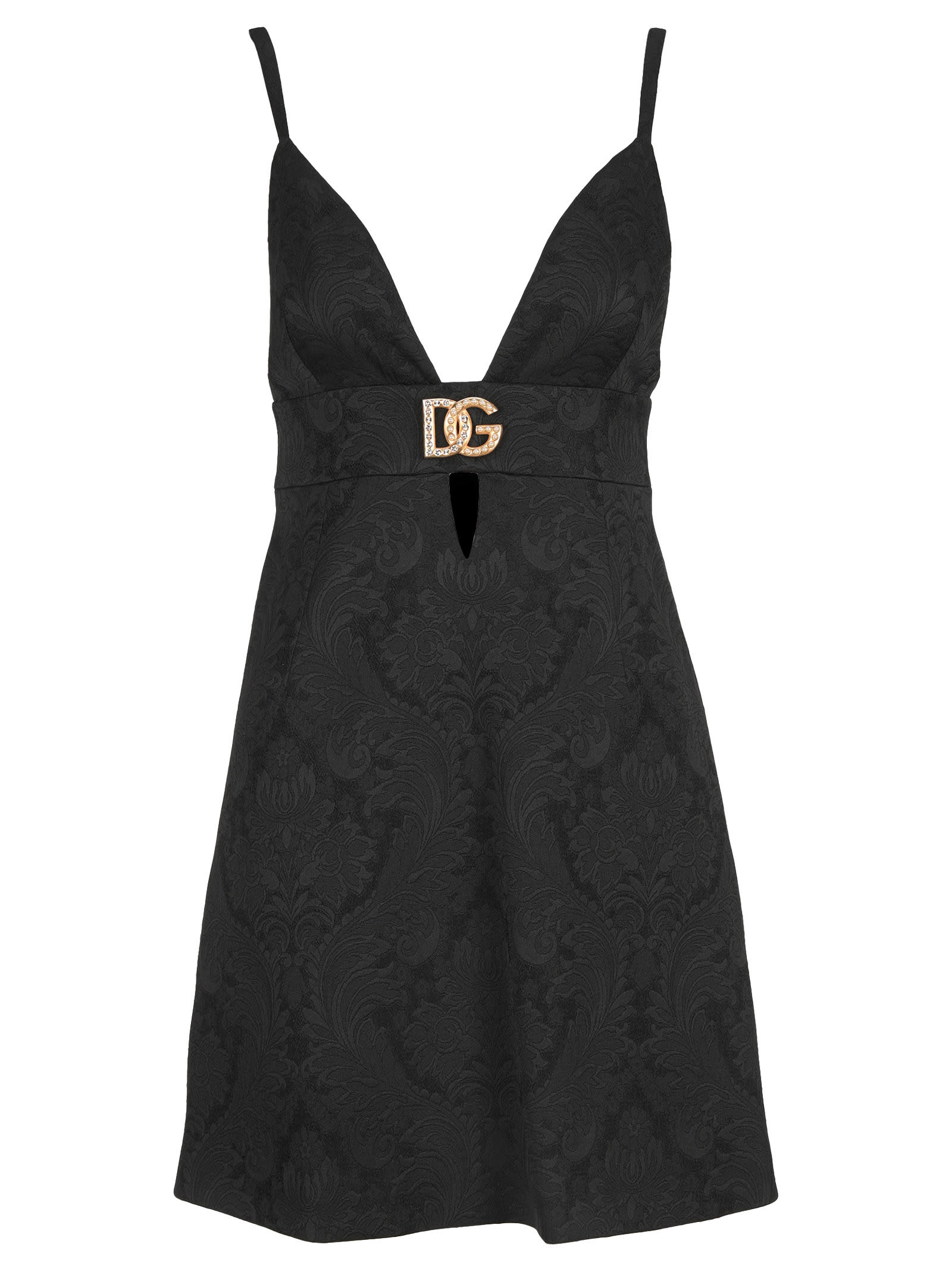 Dolce & Gabbana Dolce & gabbana Brocade-jacquard Logo-plaque Dress