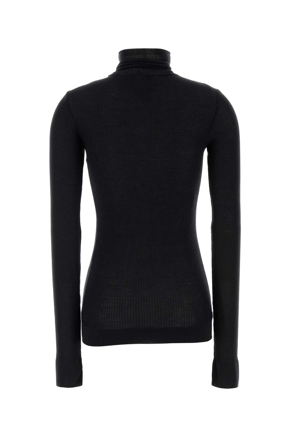 Lemaire Wool Turtleneck Top In Blue