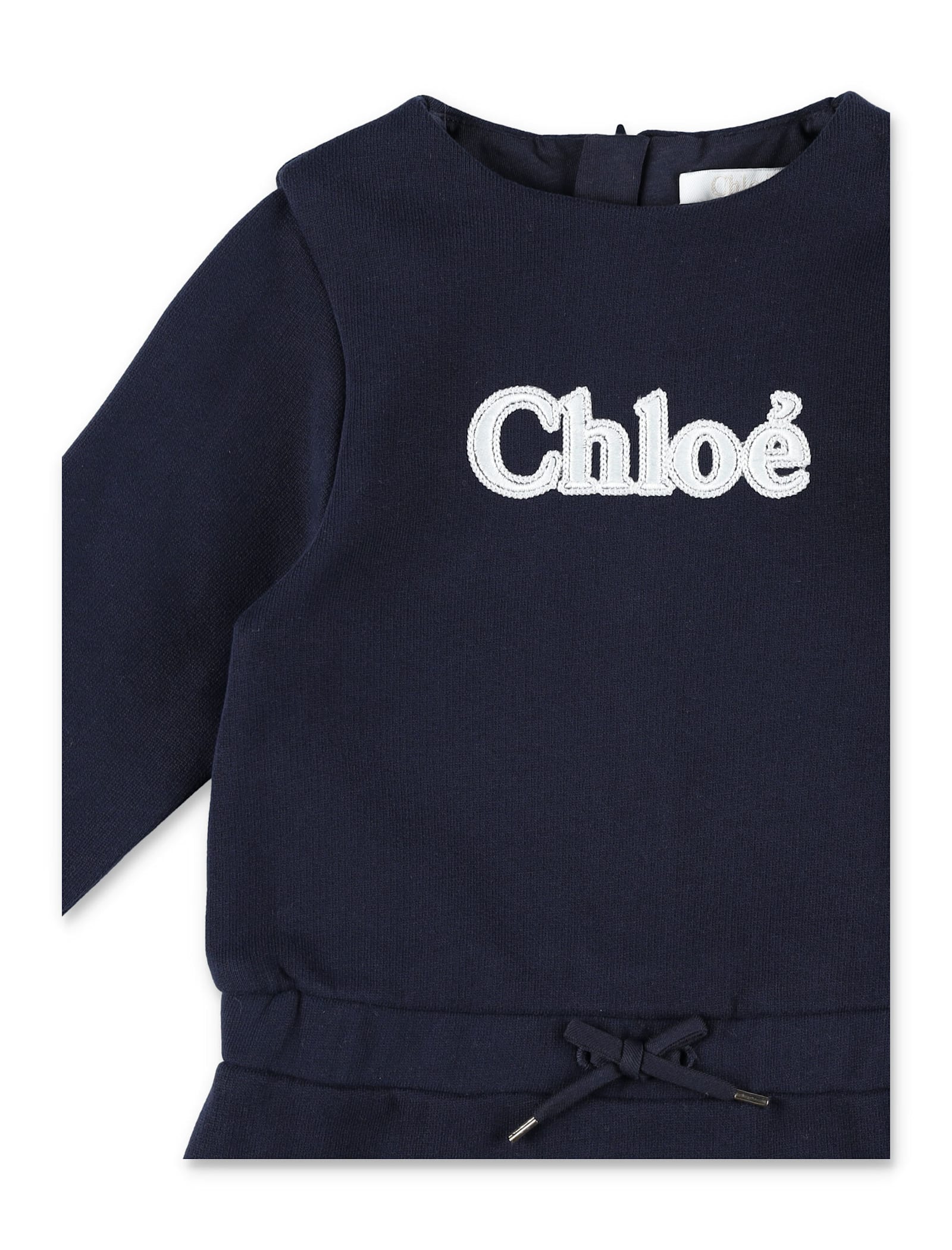 Shop Chloé Kid - Logo Dress In Navy