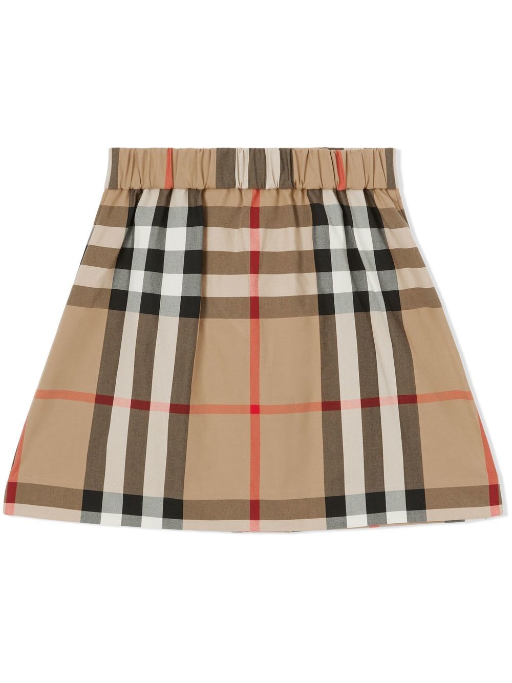 Shop Burberry Anjelica Checked Skirt In Archive Beige Ip Chk