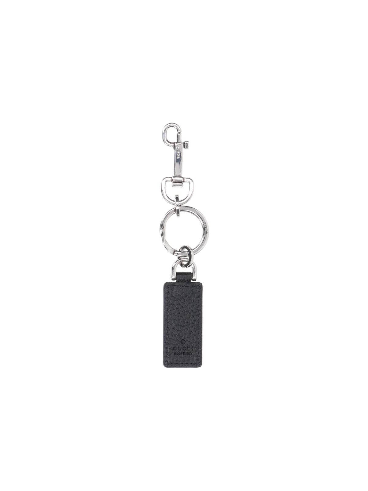 Shop Gucci Logo Keyring In Black