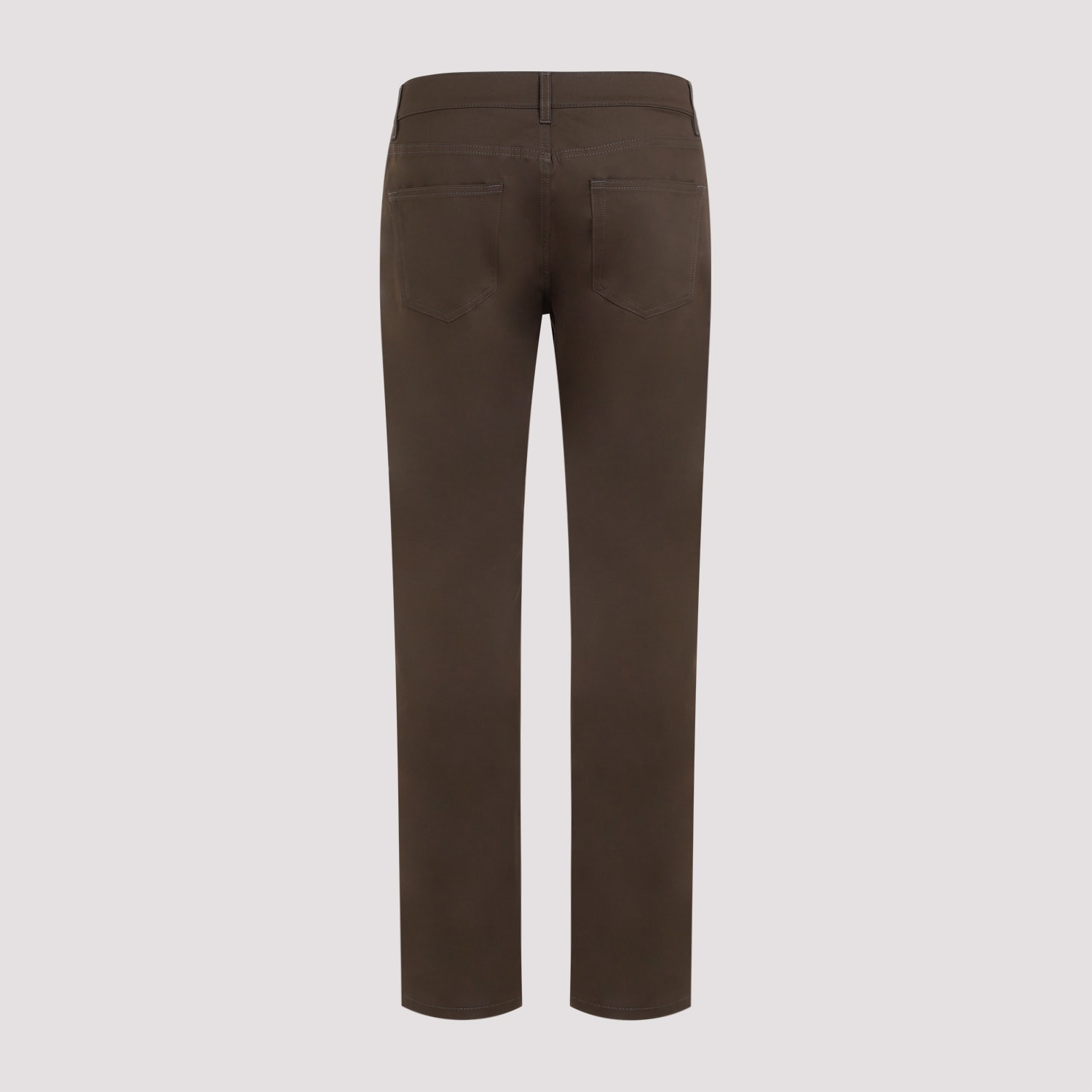 Shop Dunhill 5 Pocket Cotton Pants In Moss Green