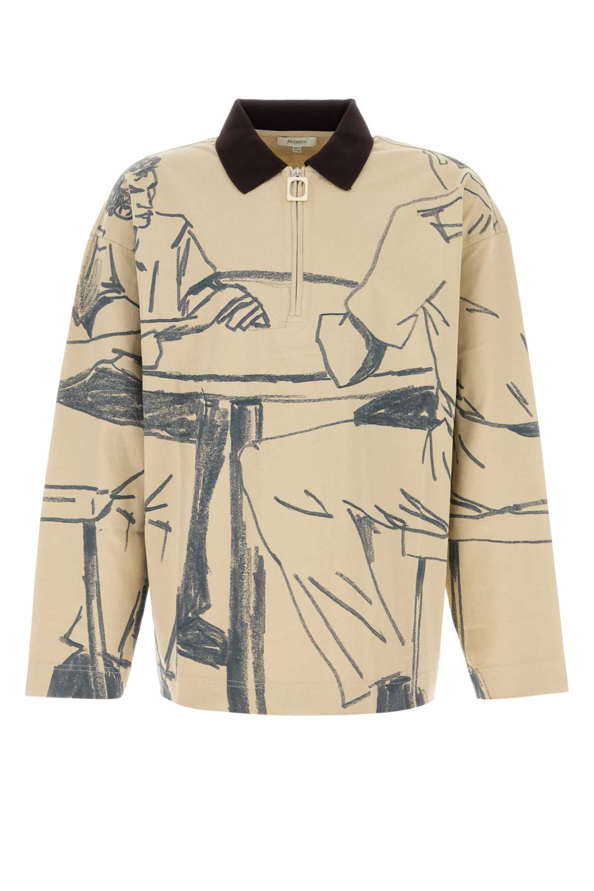 J.W. Anderson J. W. Anderson Sand Cotton Oversize Polo Shirt