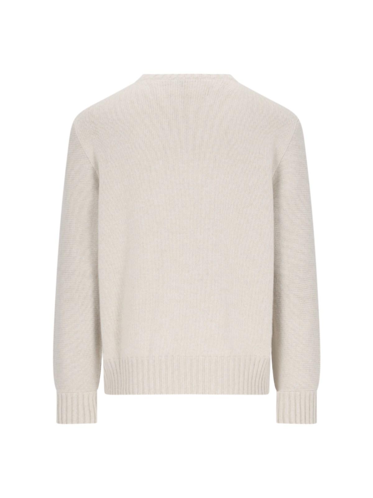 Shop Loro Piana Cashmere Crew Neck Sweater In Ivory Lace Mel Nutmeg See Mel