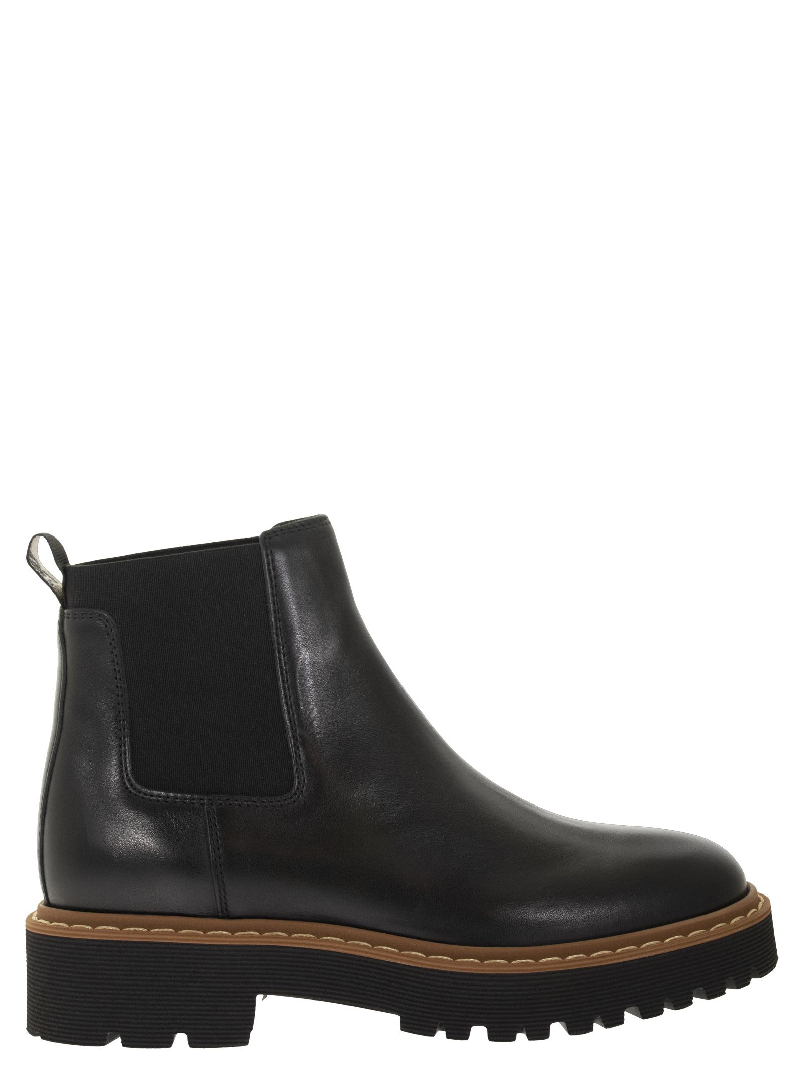 Hogan Leather Chelsea Boots In Black | ModeSens