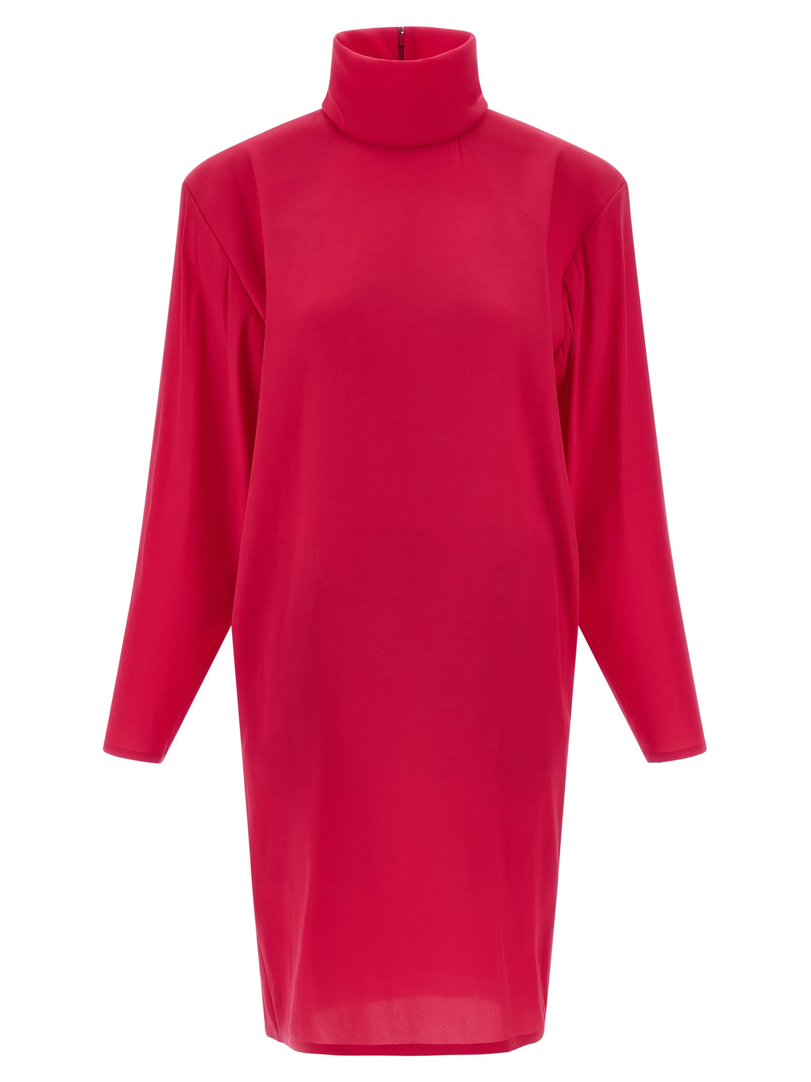Saint Laurent Structured Shoulder Dress Dresses Fuchsia In Pink