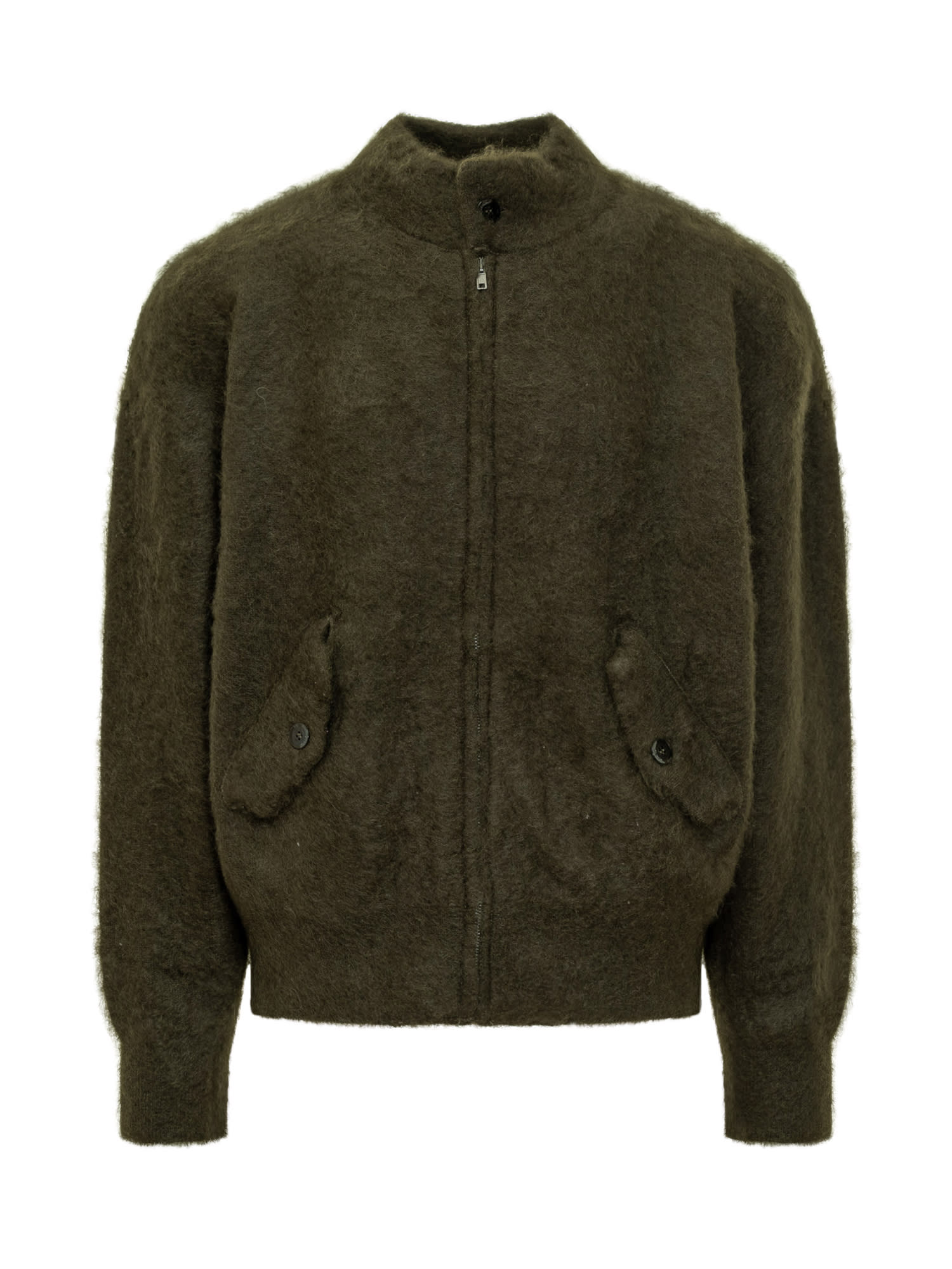 Shop Laneus Harrington Jacket In Verde Militare