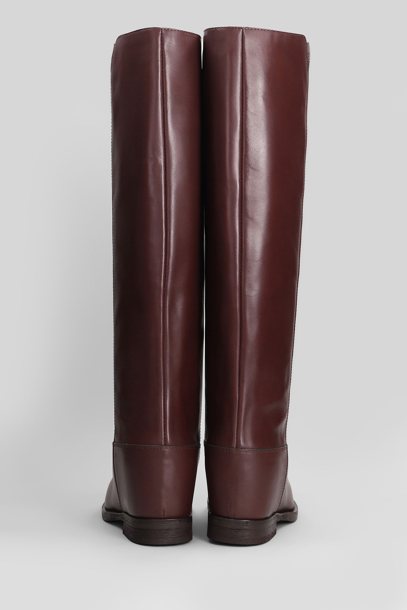 Via Roma 15 Leather Knee-high Boots In Black