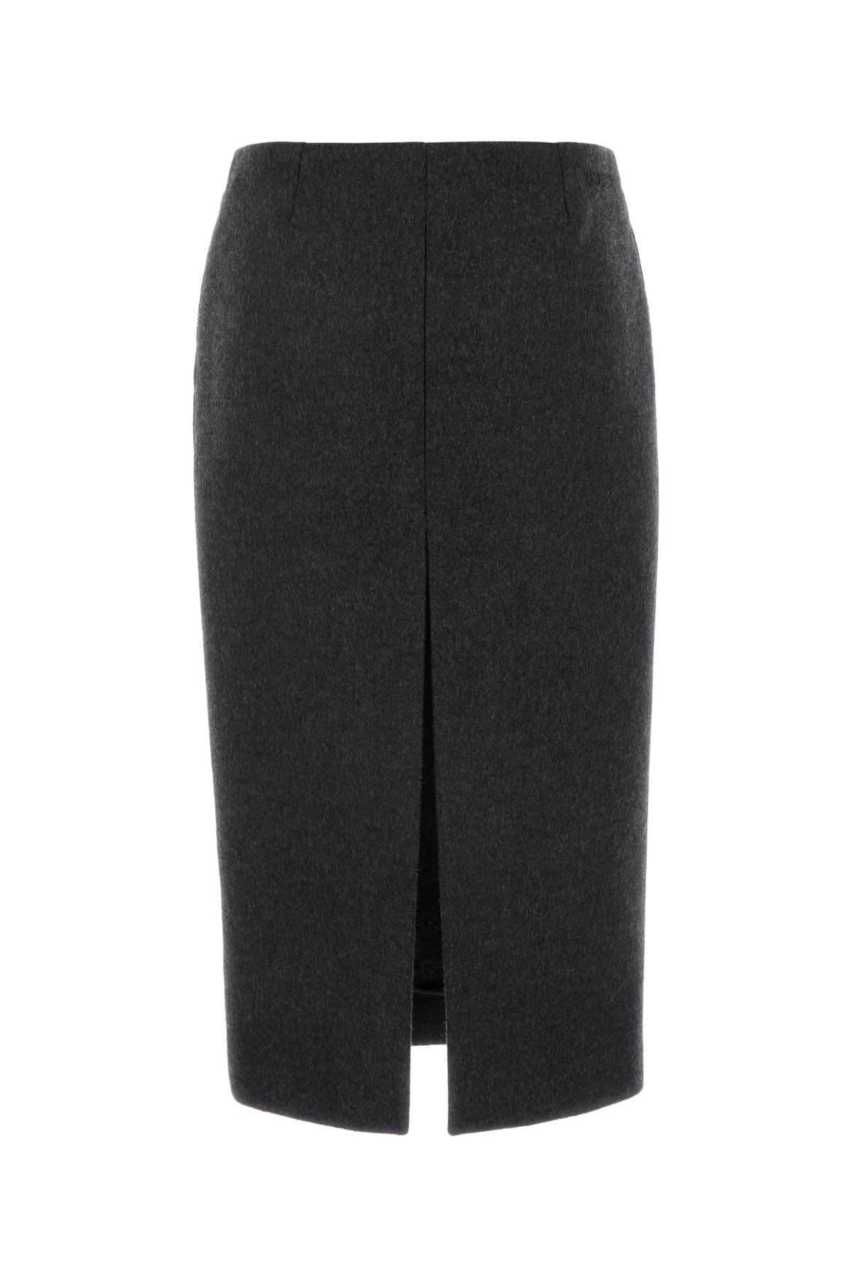 GUCCI CHARCOAL WOOL BLEND SKIRT
