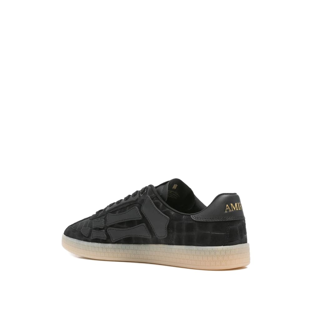 Amiri Crocodile Pattern Low-top Sneakers In Black