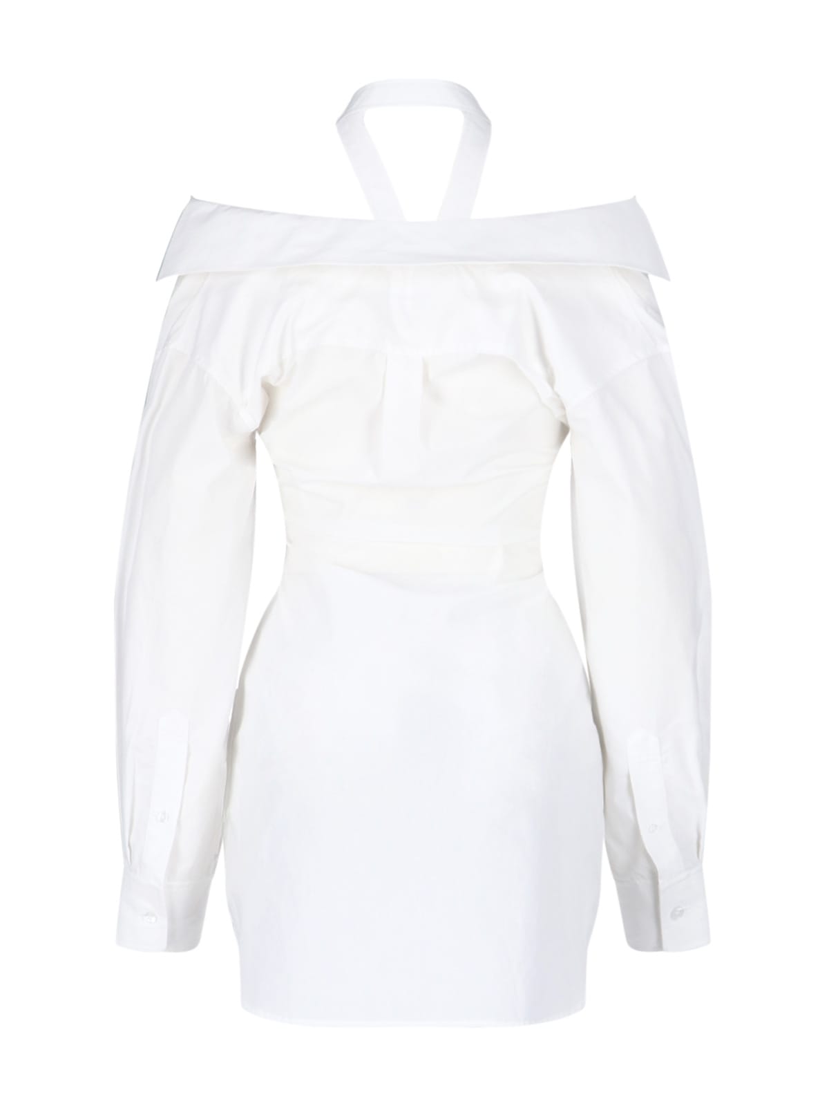 Alexander Wang T Destructured Shirt Dress In Bianco
