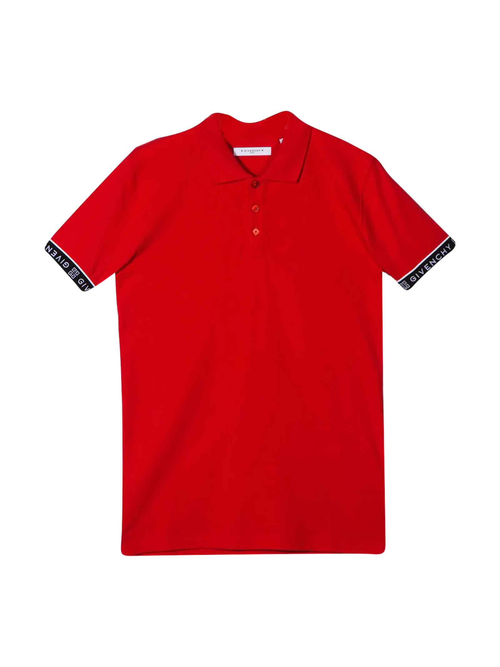 GIVENCHY GIVENCHY RED POLO WITH REAR LOGO,H25164991