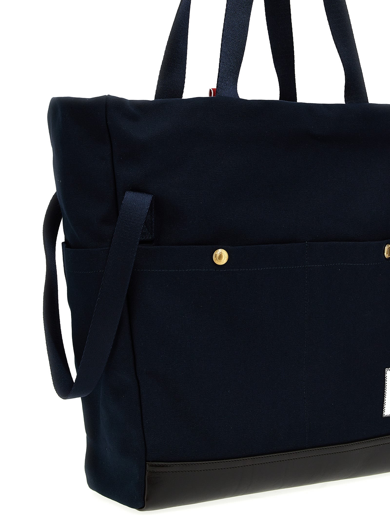 Shop Thom Browne Snap Pocket Shopping Bag In Blue