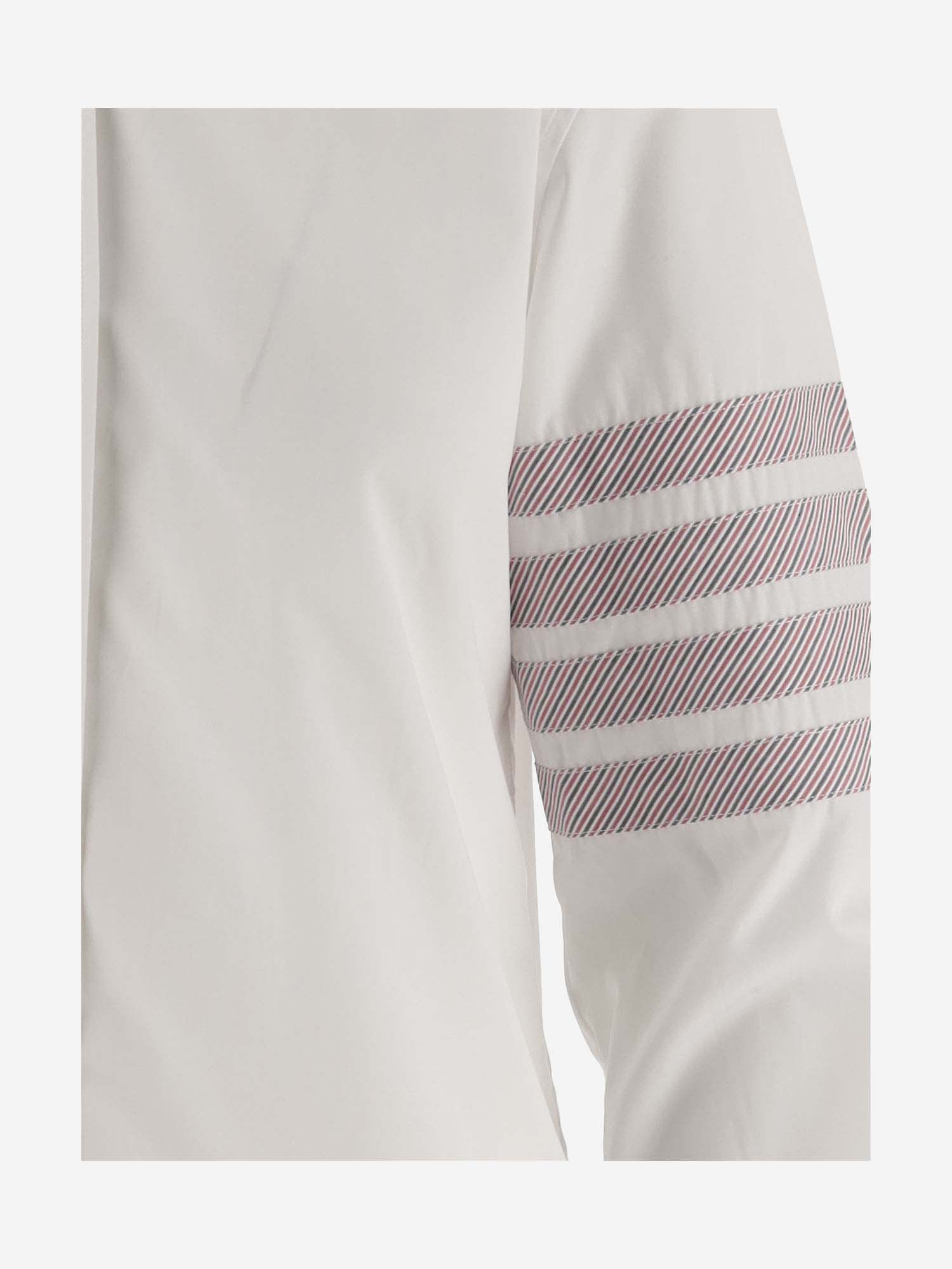 Shop Thom Browne 4 Bar Cotton Shirt In White