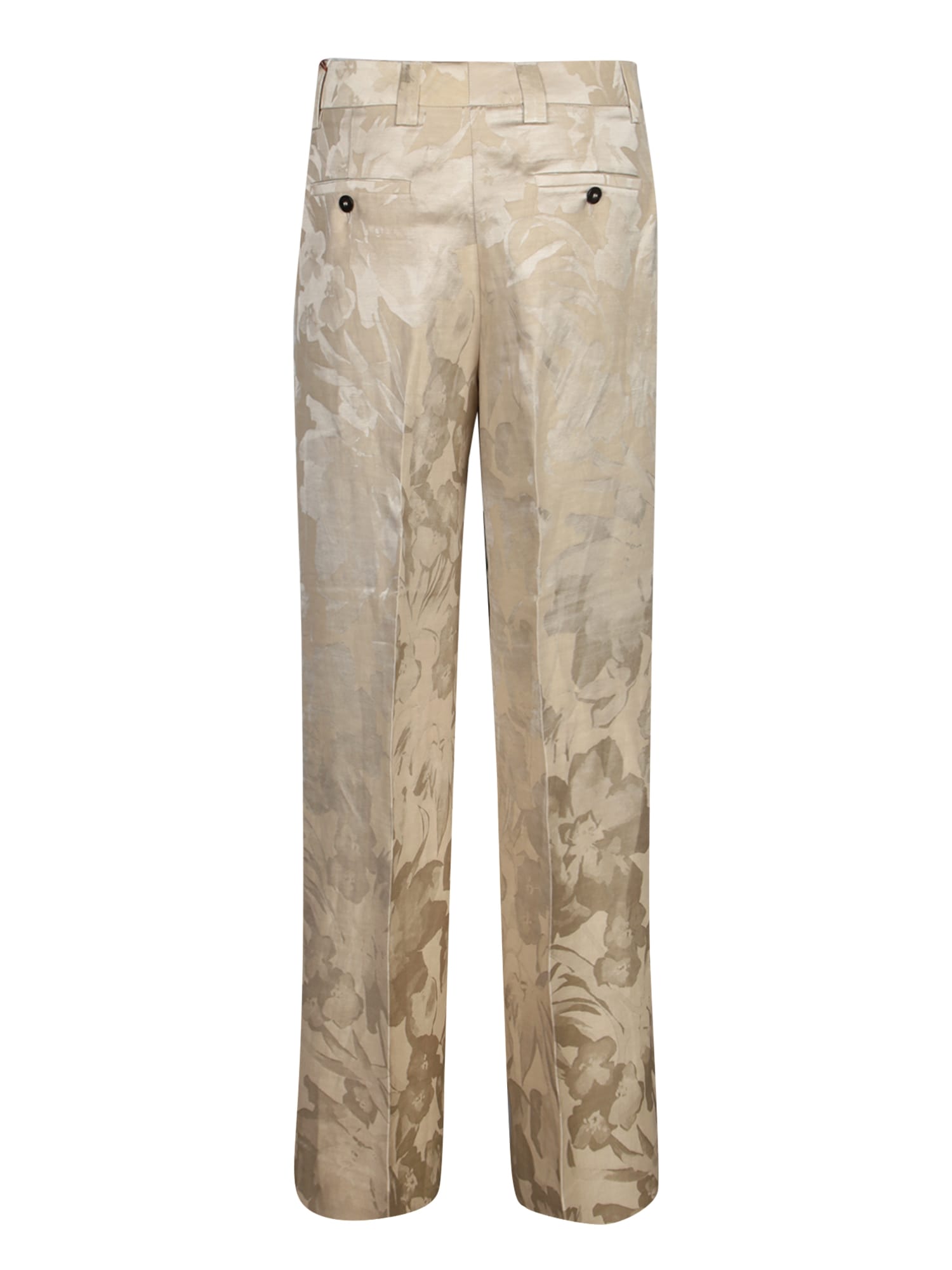 Shop Incotex Neera Jacquard Beige Trousers