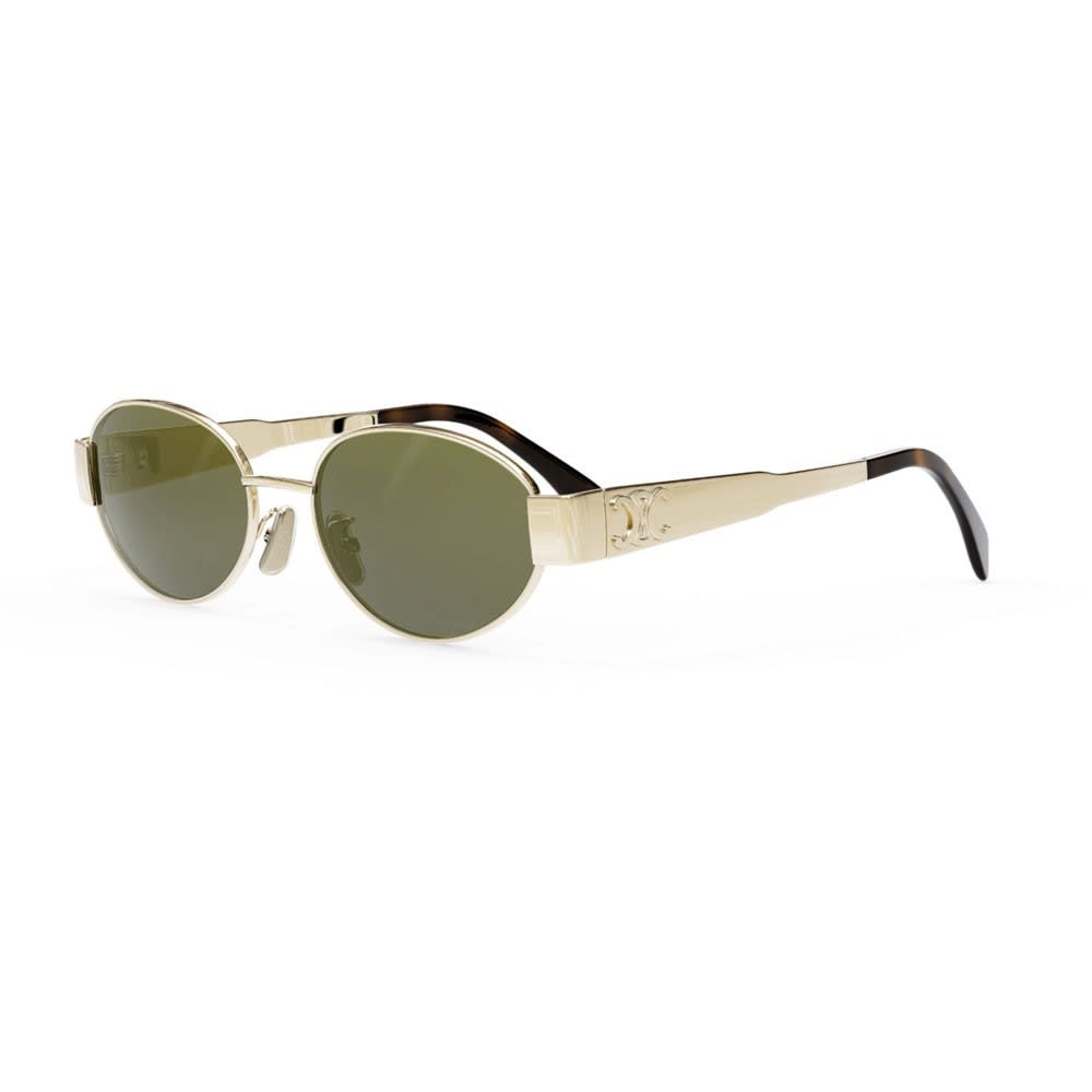 Shop Celine Sunglasses In Oro/verde