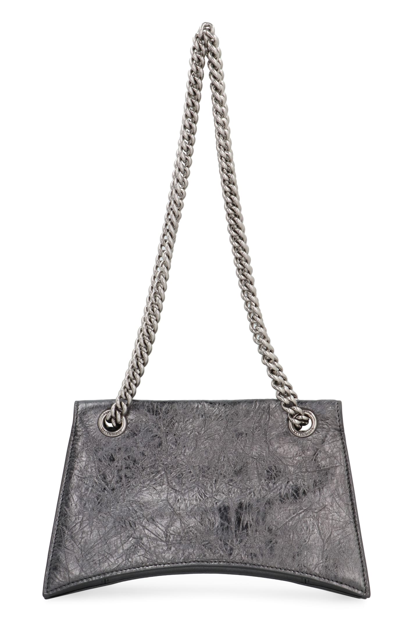 Shop Balenciaga Crush Shoulder Bag In Silver