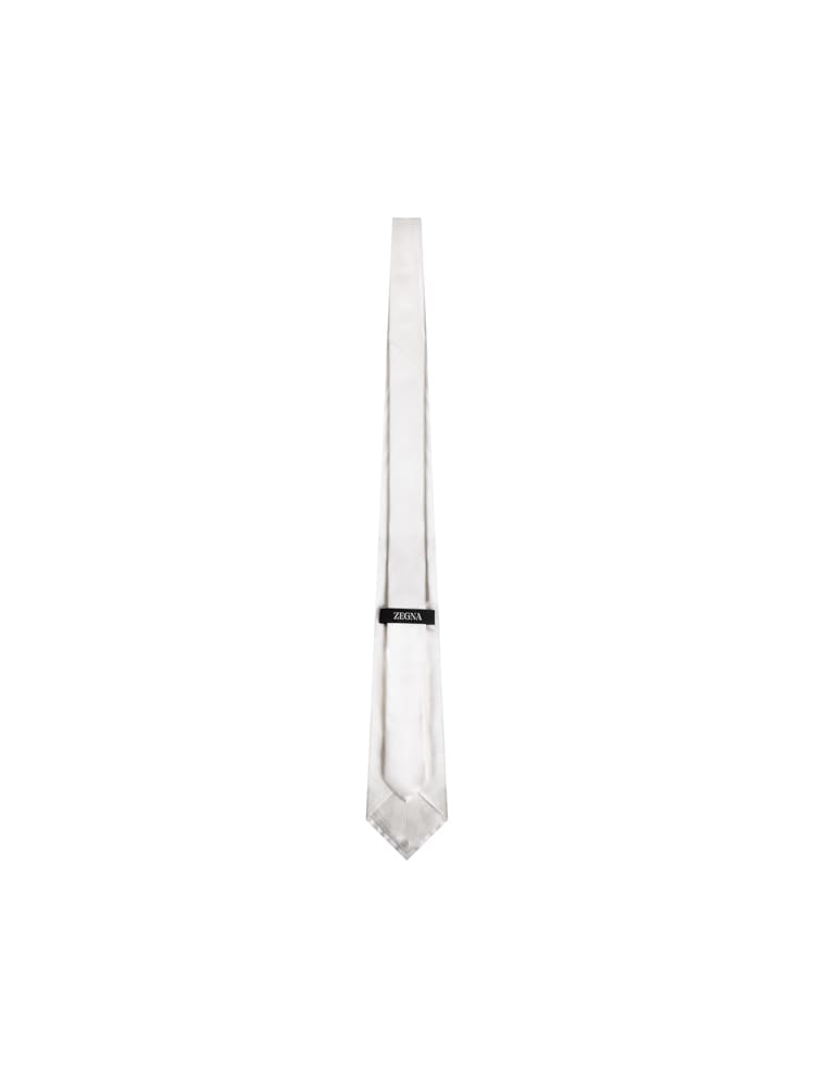Shop Ermenegildo Zegna Silk Satin Tie In White
