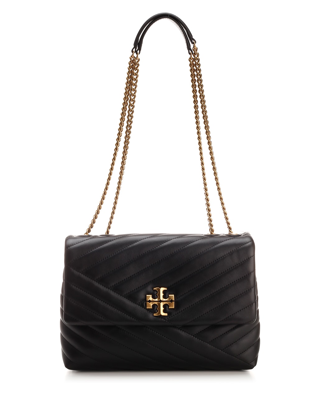 Shop Tory Burch Kira Chevron Convertible Shoulder Bag In Black