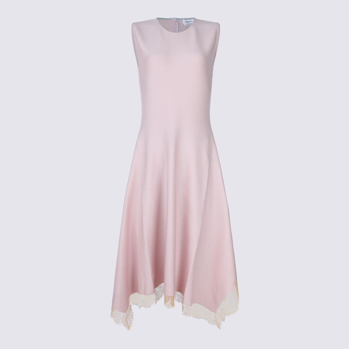 Alexander Mcqueen Lace-trimmed Sleeveless Midi Dress In Pink