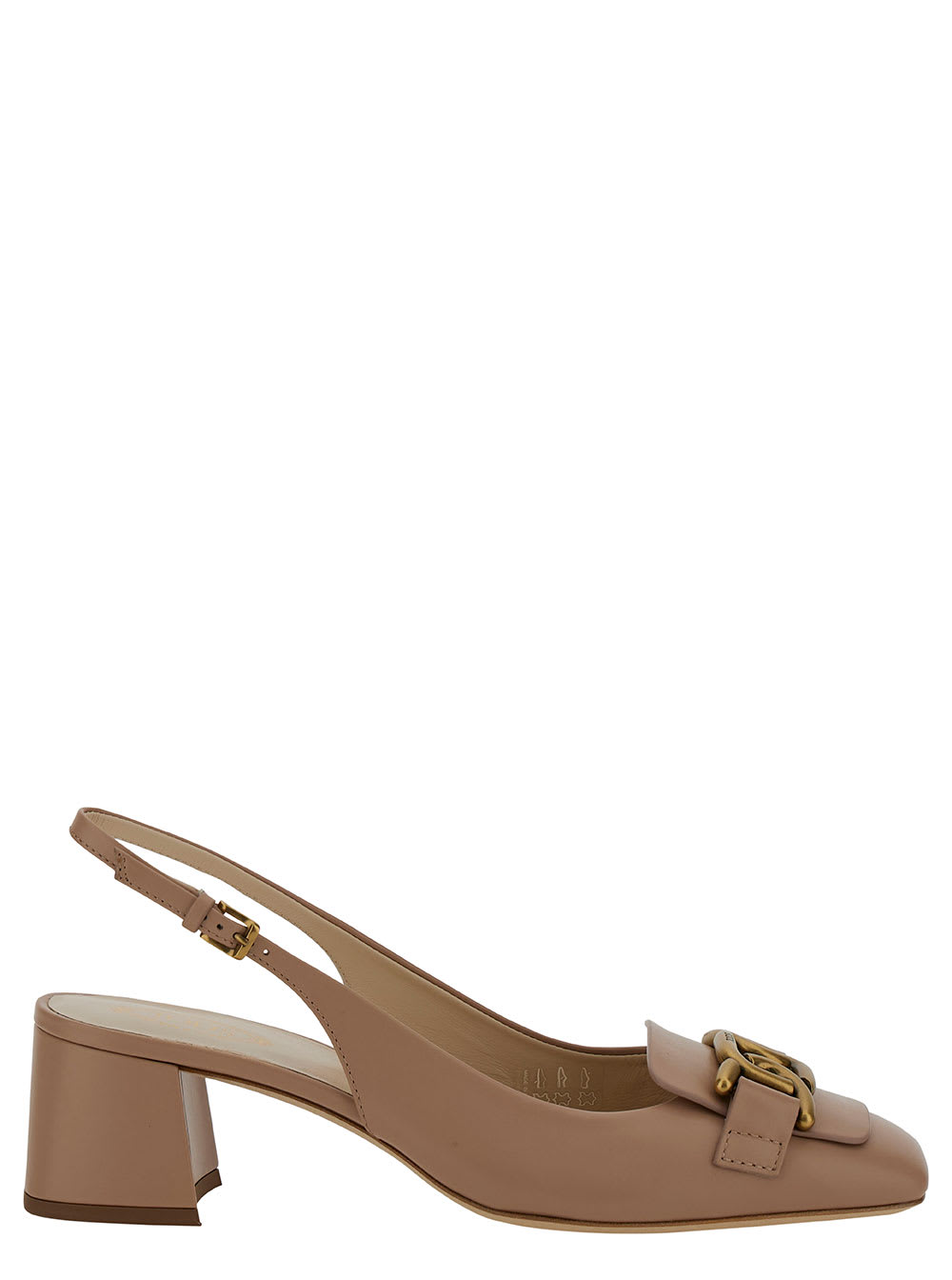 Shop Tod's Pink Slingbacks With Chain Detail In Leather Woman