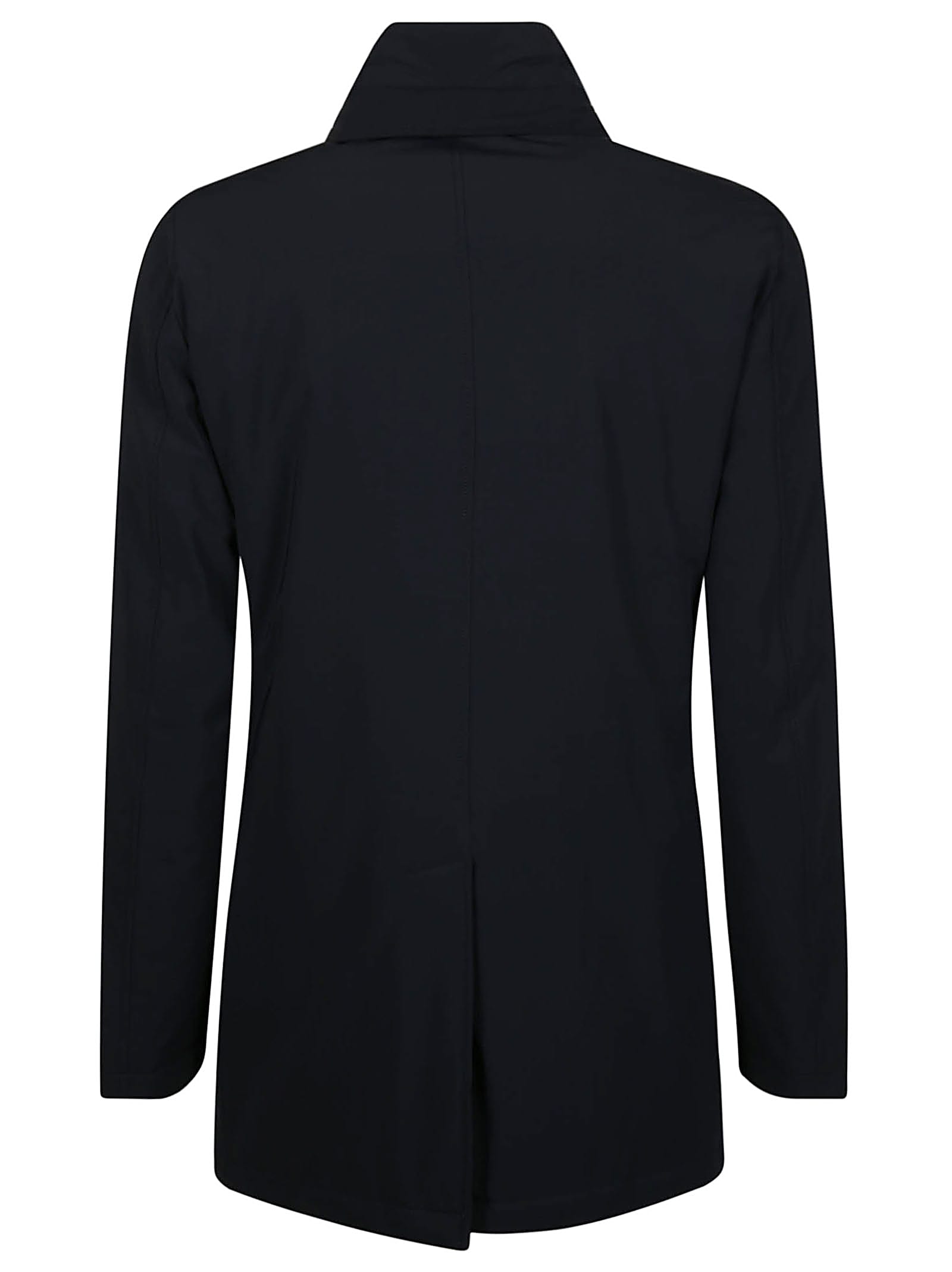 Herno Tailored Padded Coat With Peak Lapel Collar In Blue