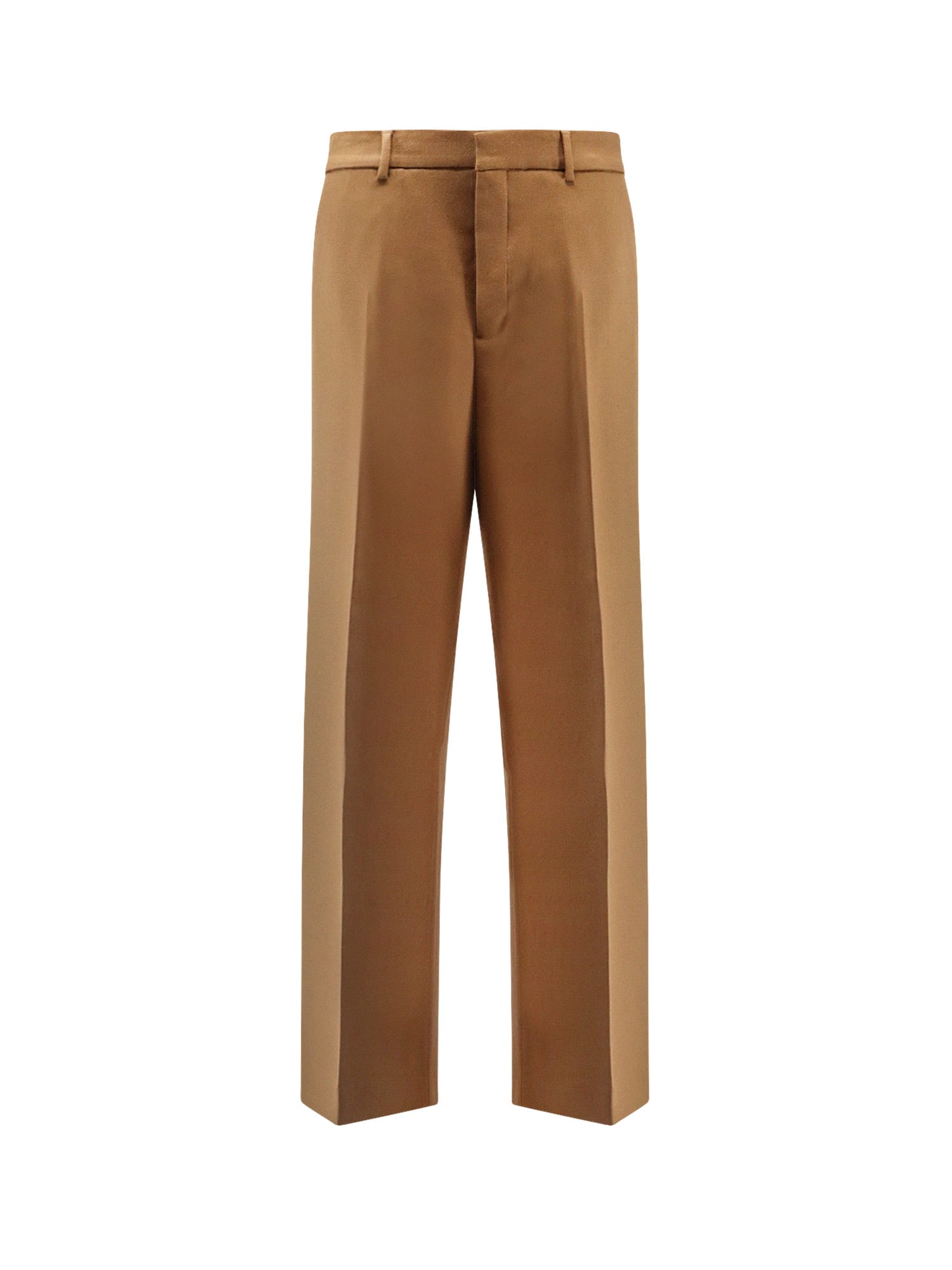 Ami Alexandre Mattiussi Ami Paris Straight-leg Pleated Tailored Trousers In Brown