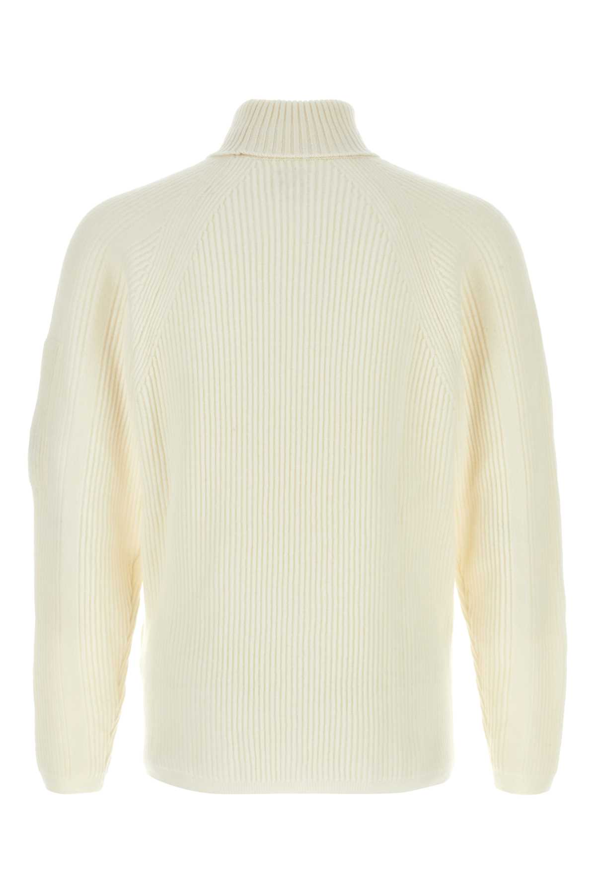 Shop C.p. Company White Wool Blend Sweater