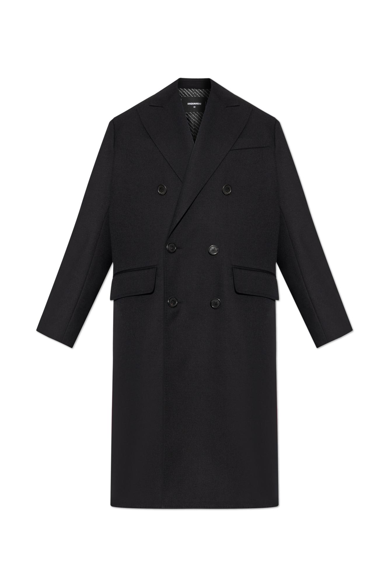 Dsquared2 Evening Double Breast Coat In Black