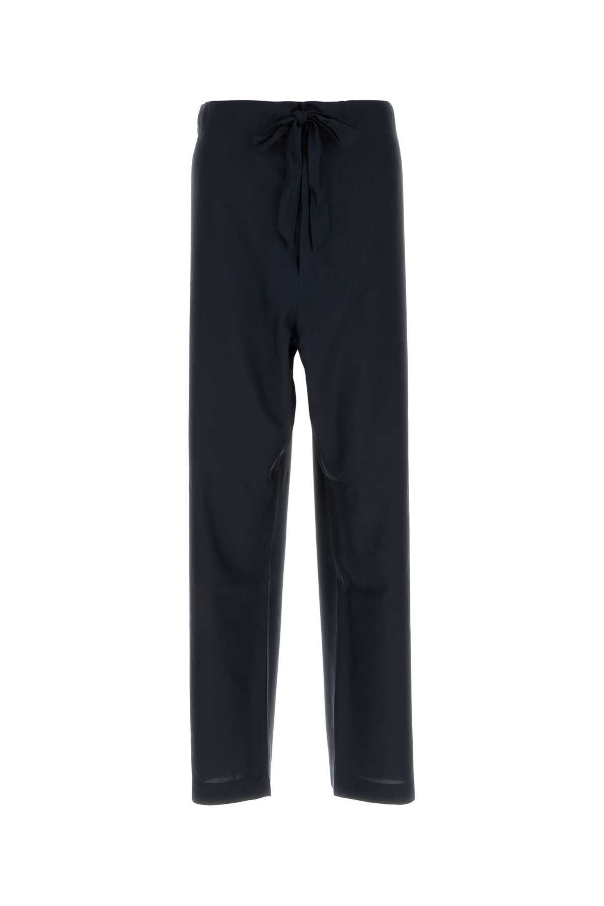 Shop Maison Margiela Navy Blue Silk Pyjamas Pant