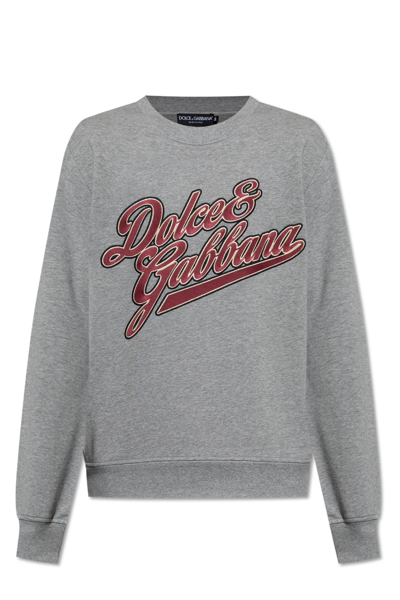 Dolce & Gabbana Jersey With Embroidery In Gray