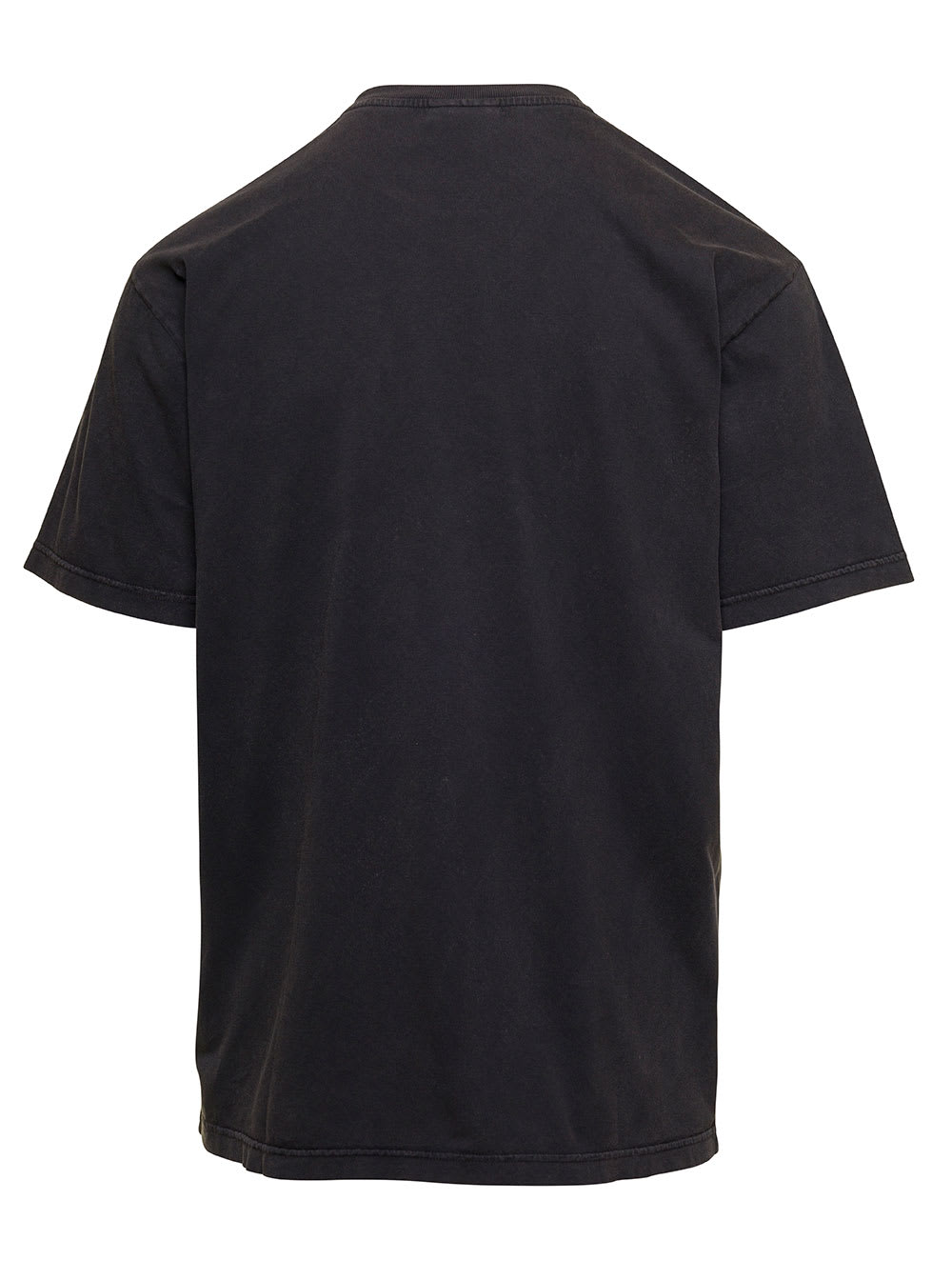 Shop Bluemarble Black T-shirt With Revolution Print In Cotton Man