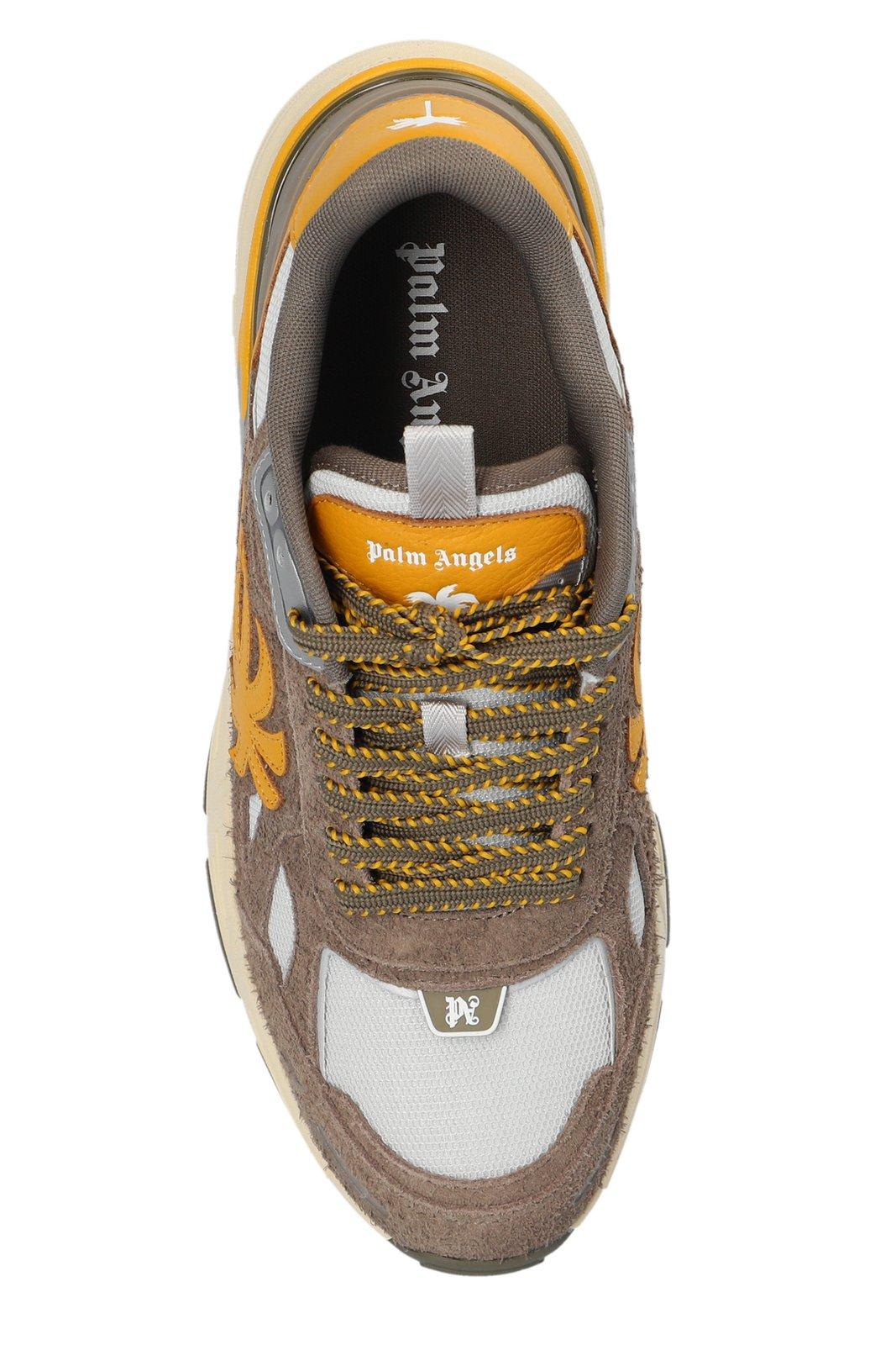 Shop Palm Angels The Palm Runner Round Toe Sneakers In Beige