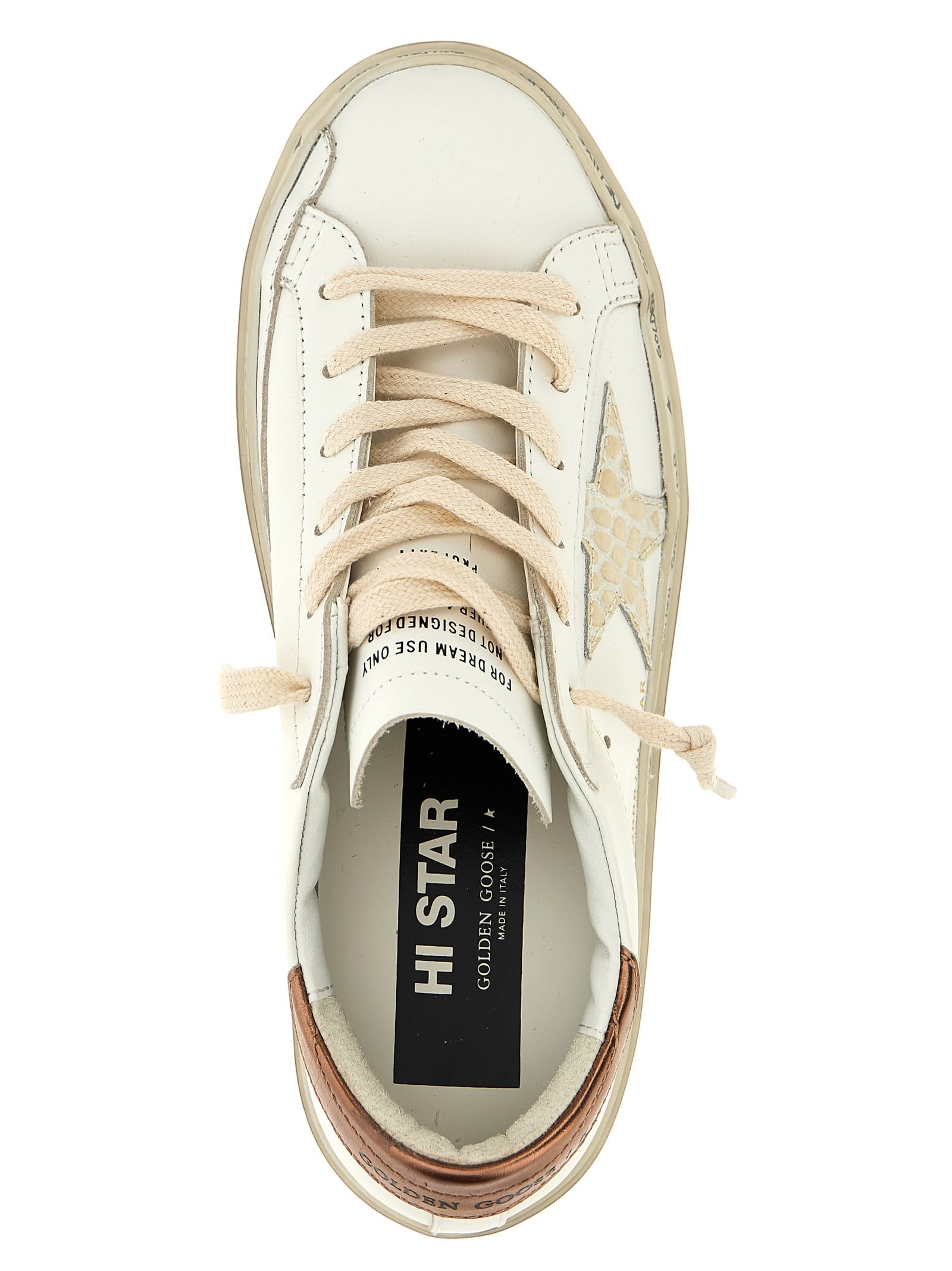 Shop Golden Goose Hi Star Sneakers In White