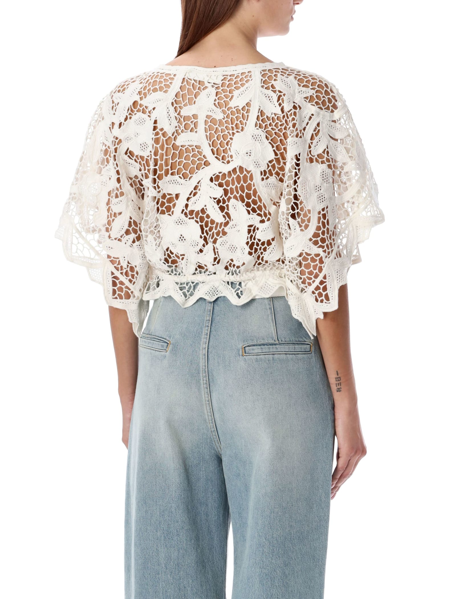 Shop Zimmermann Crochet Top In Ivory