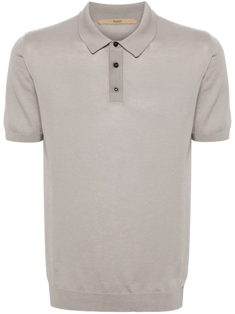 Shop Nuur Short Sleeves Polo In Grey