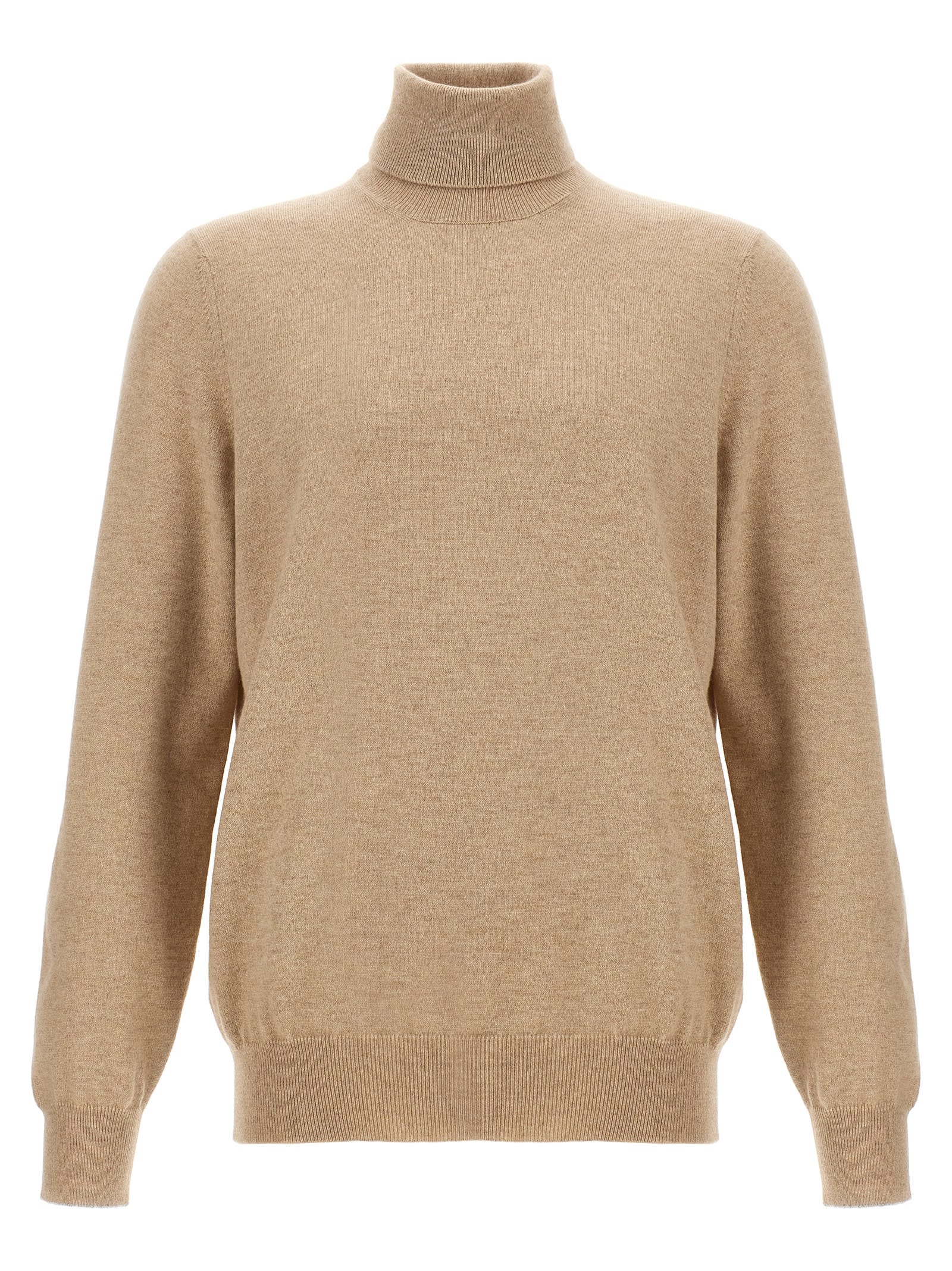 Shop Brunello Cucinelli Cashmere Turtleneck Sweater In Beige