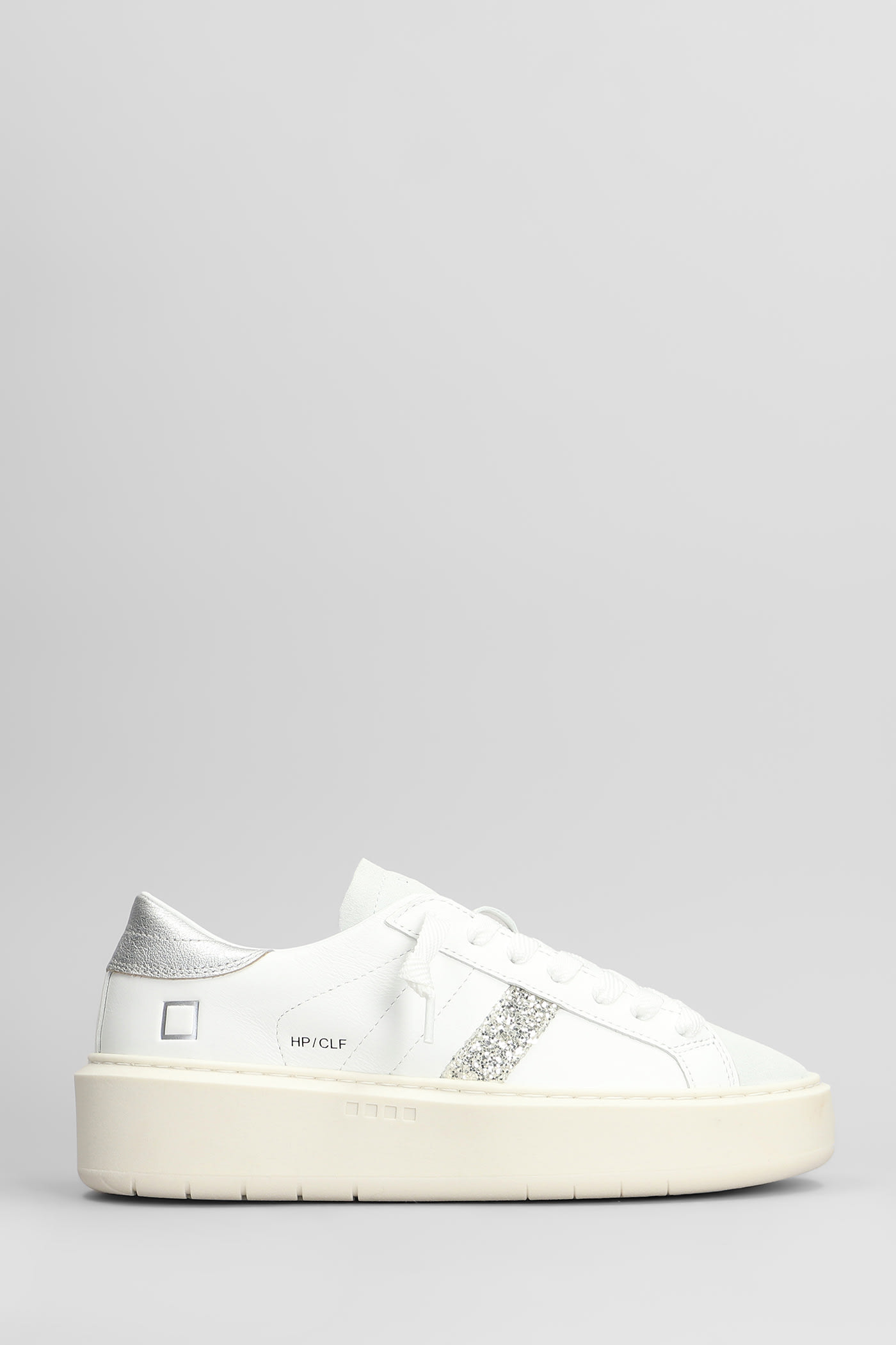 D. A.T. E. Hill Low Platform Sneakers In White Leather