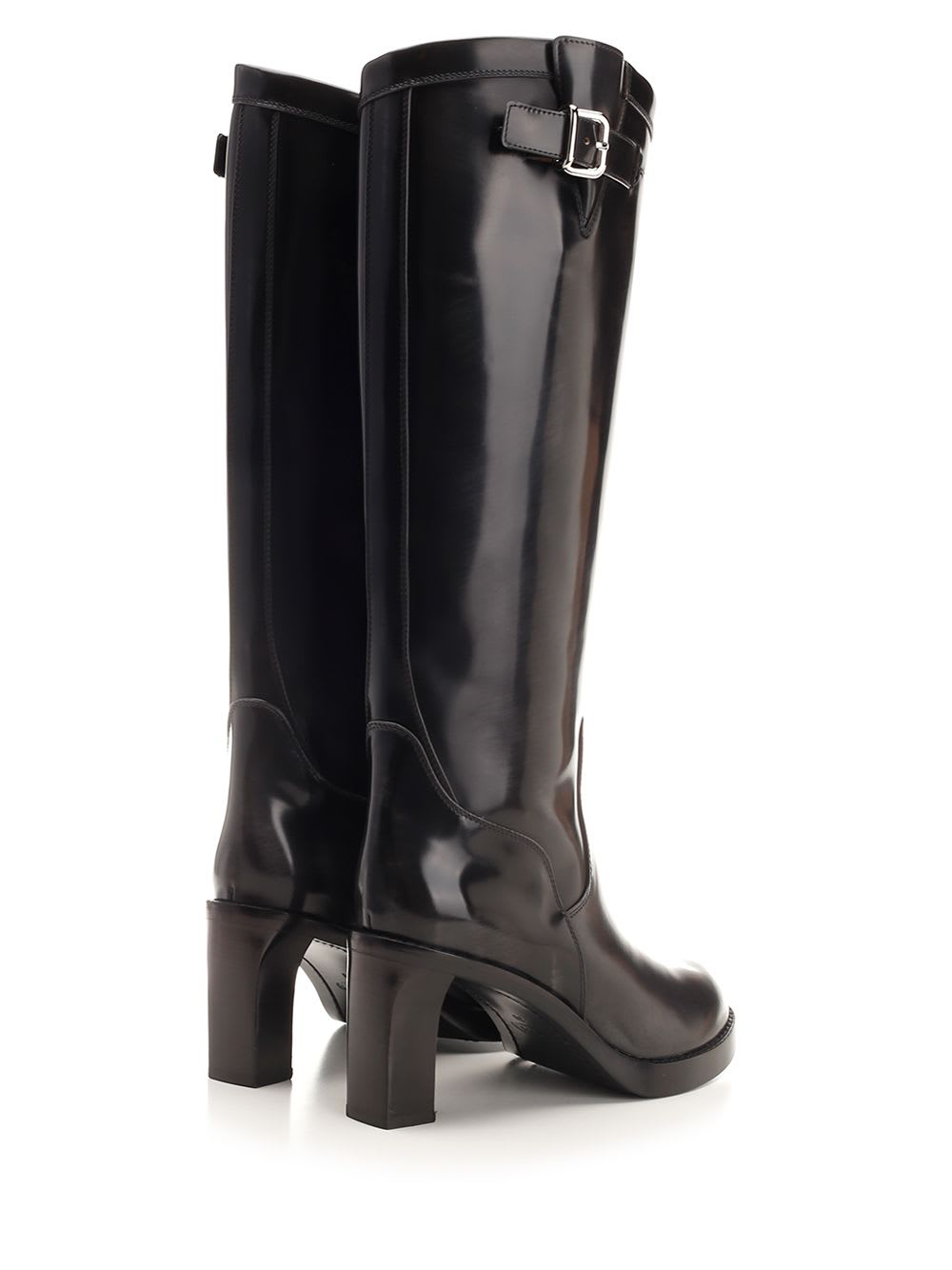 Tod's Biker Boot With Square Heel In Black