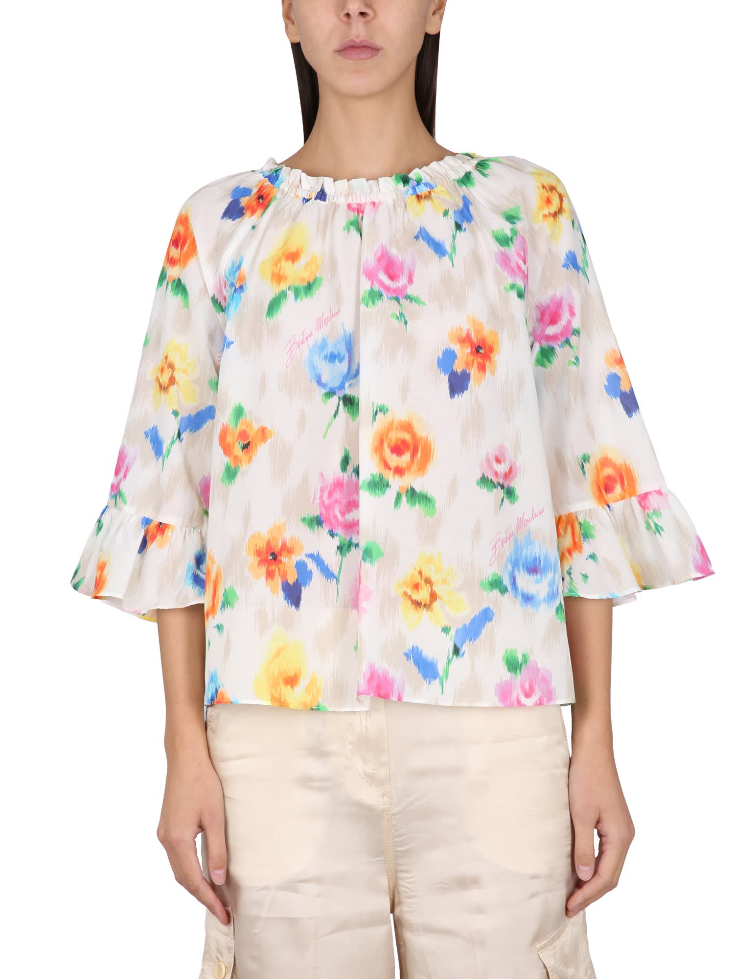 BOUTIQUE MOSCHINO FLOWER CHINE BLOUSE